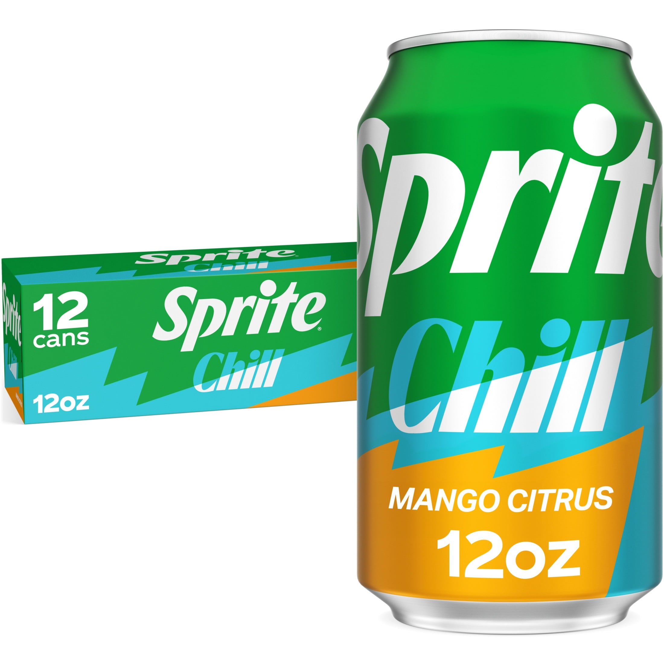 Sprite Chill Mango Citrus Soda Pop Cans, 12 fl oz, 12 Pack - Sprite