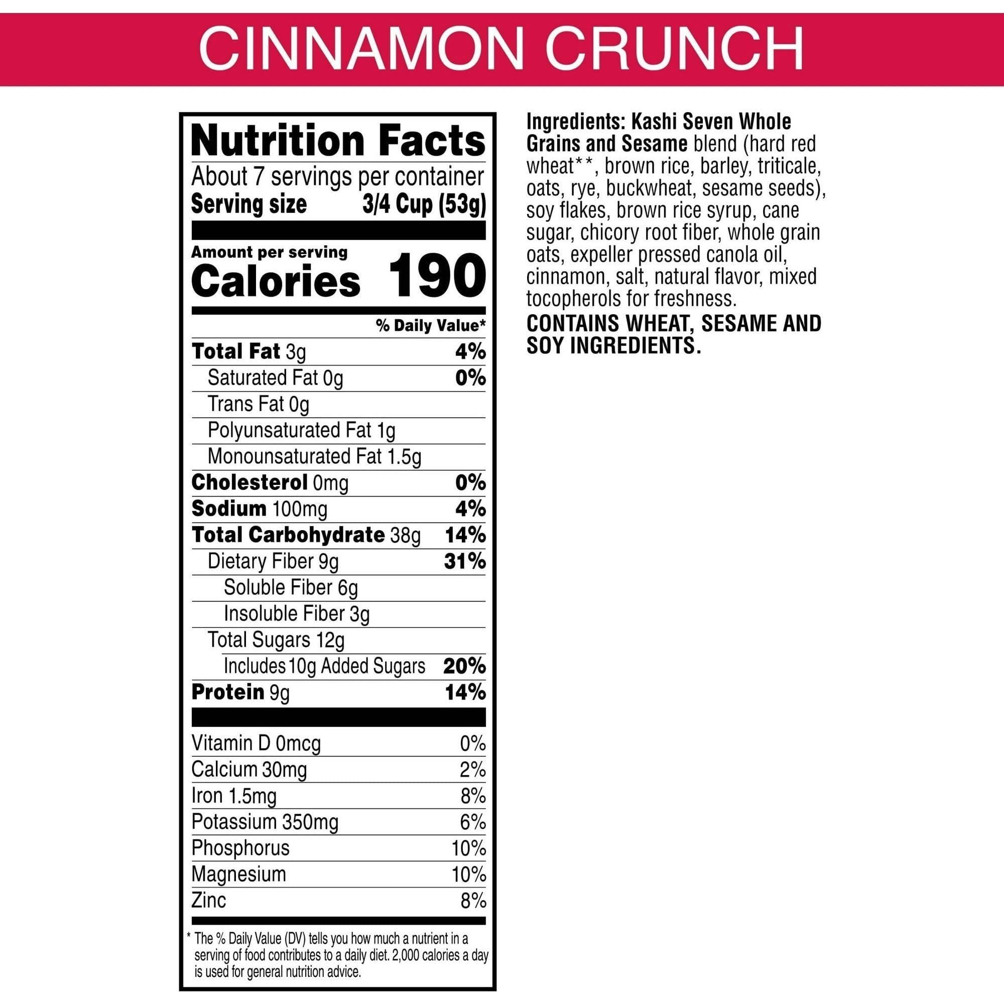 Kashi GOLEAN Crunch Protein-Packed Cereal, 13.8 Ounces (Set of 4) - Kashi