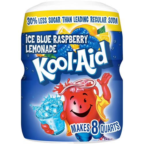 Kool-Aid Sugar-Sweetened Blue Raspberry Lemonade Artificially Flavored Powdered Soft Drink Mix, 20 oz Canister (2 Canisters) - Kool-Aid