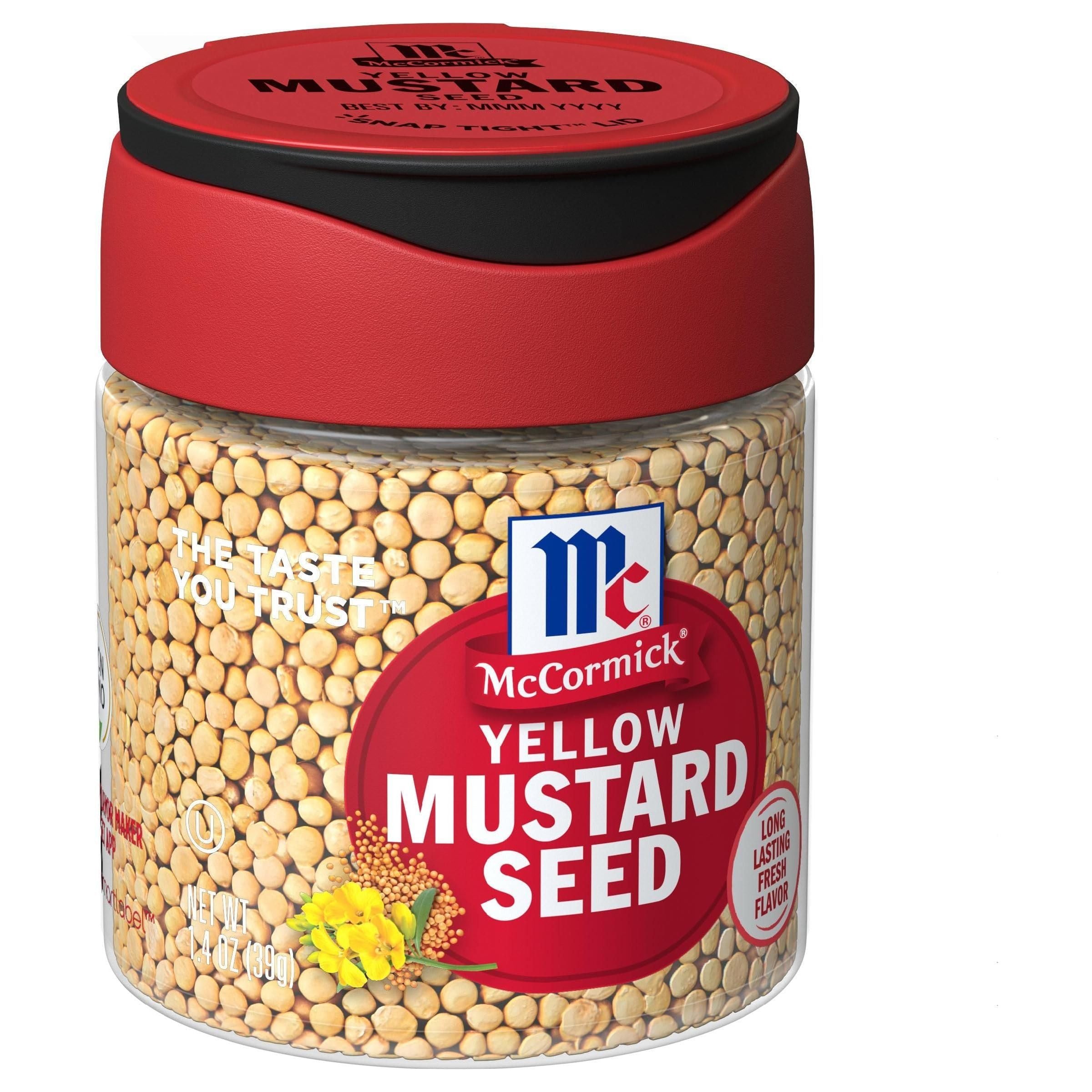 McCormick Premium Yellow Mustard Seeds, 1.4 oz – Non-GMO Flavor Enhancer for Pickling and Cooking - McCormick