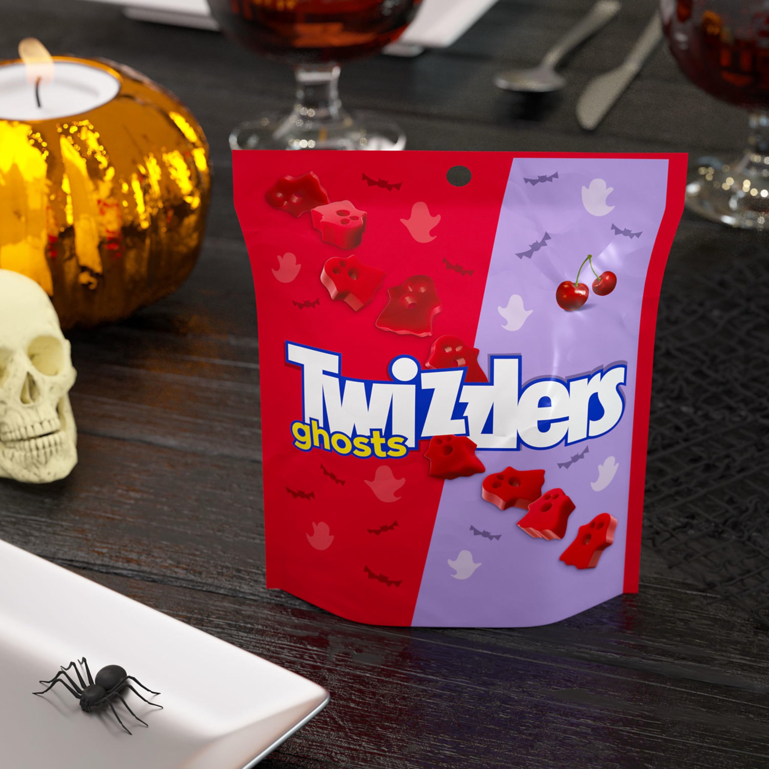 TWIZZLERS Ghosts Cherry Flavored Chewy Candy, 7.1 oz, 2 Pack
