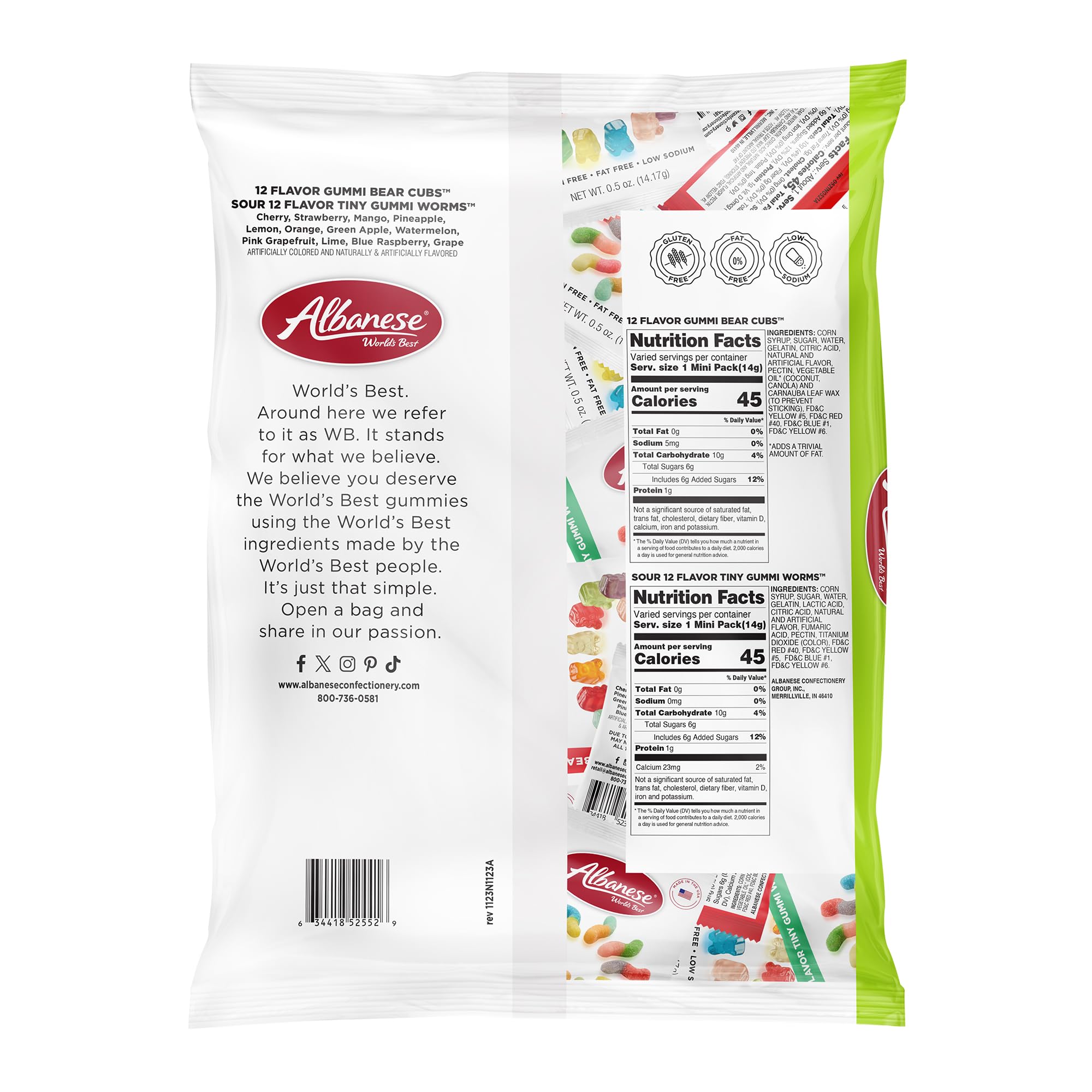 Albanese Sweet & Sour Monster Combo, 45 Count