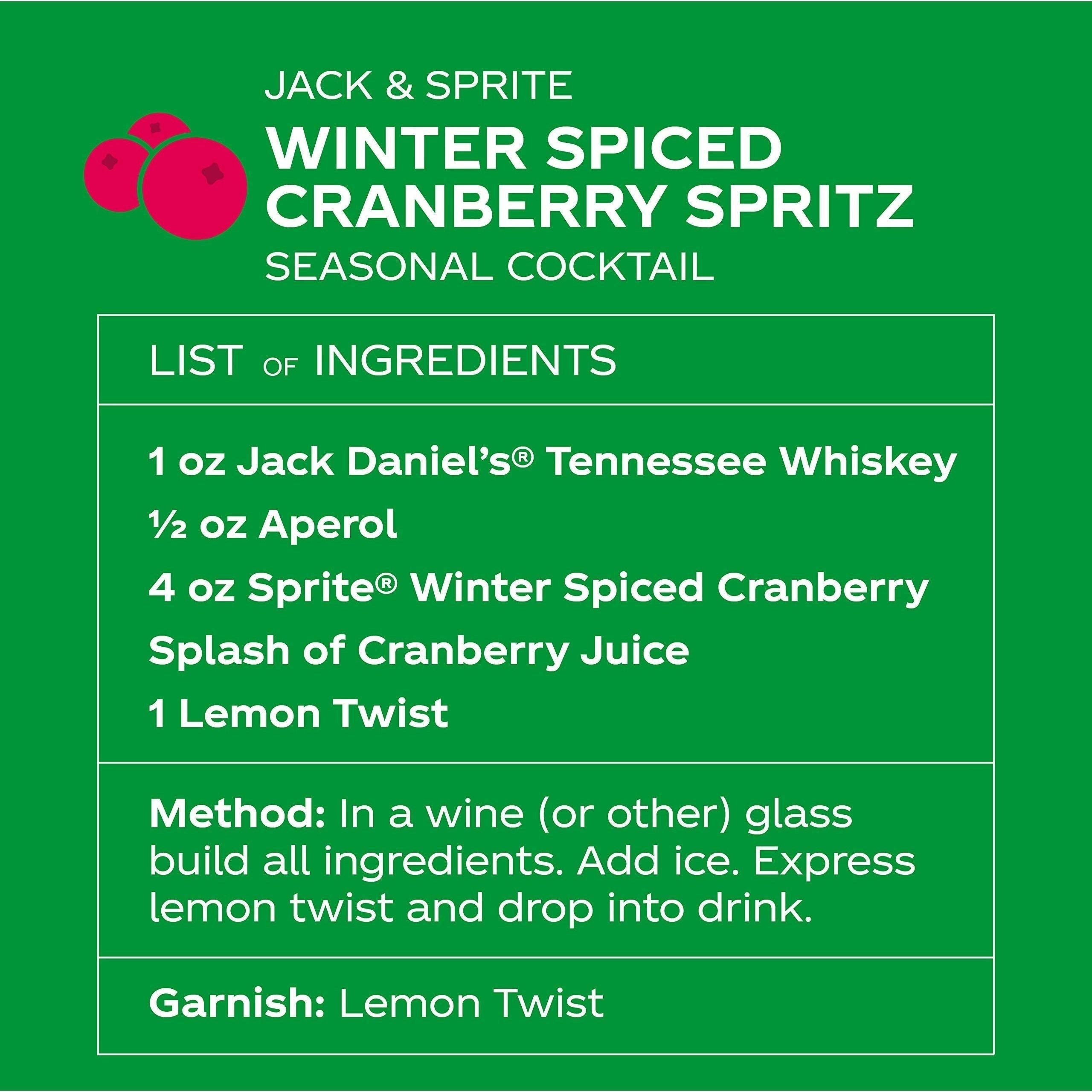 Sprite Winter Spiced Cranberry Lemon Lime Mini Soft Drink, 7.5 fl oz, Pack of 6 Cans - Sprite