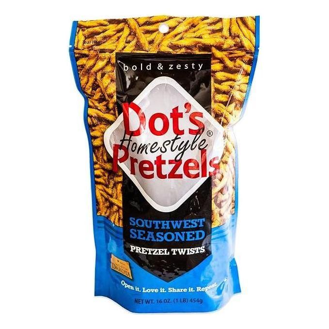 Dot's Homestyle Pretzels 1 lb. Bag (3 Bags) SOUTHWEST 16 oz. Unique Seasoned Pretzel Snack Sticks - Dot's Pretzels