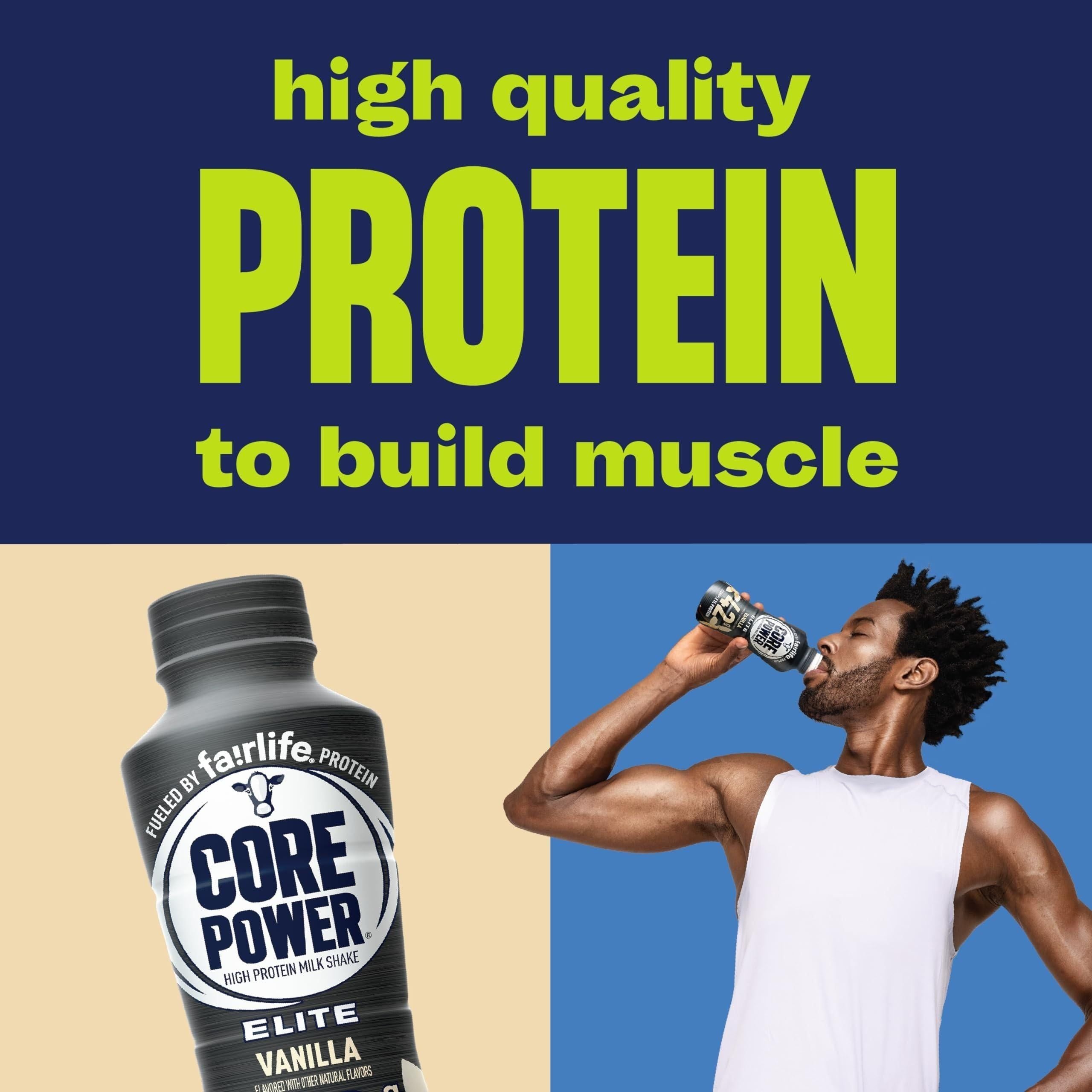 Core Power Elite Vanilla Protein Shake, 42g Protein, 14 Fl Oz (2-Pack) - Core Power