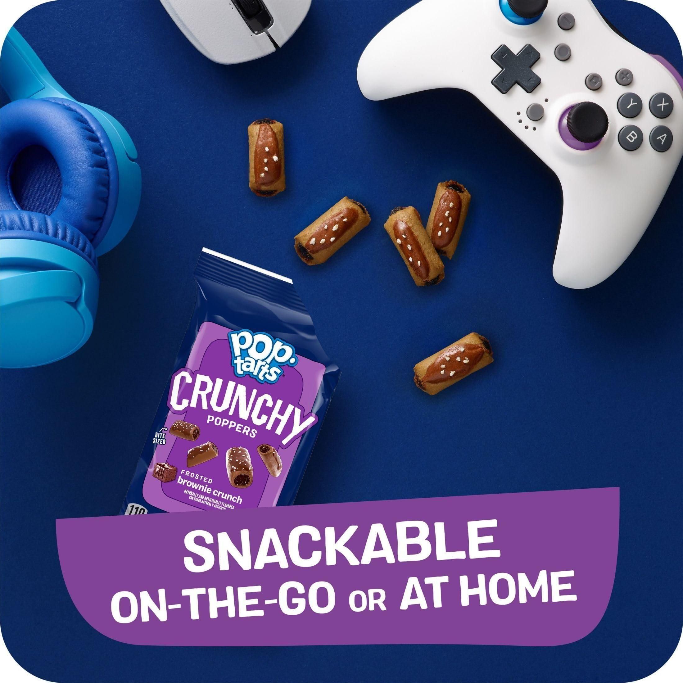 Pop-Tarts Brownie Crunchy Poppers Snack Bites, Sweet Filled Kids Treats, On-the-Go Brownie Snacks, Frosted & Sprinkled, 5oz Box 6 Pack (30 Pouches) - Pop-Tarts