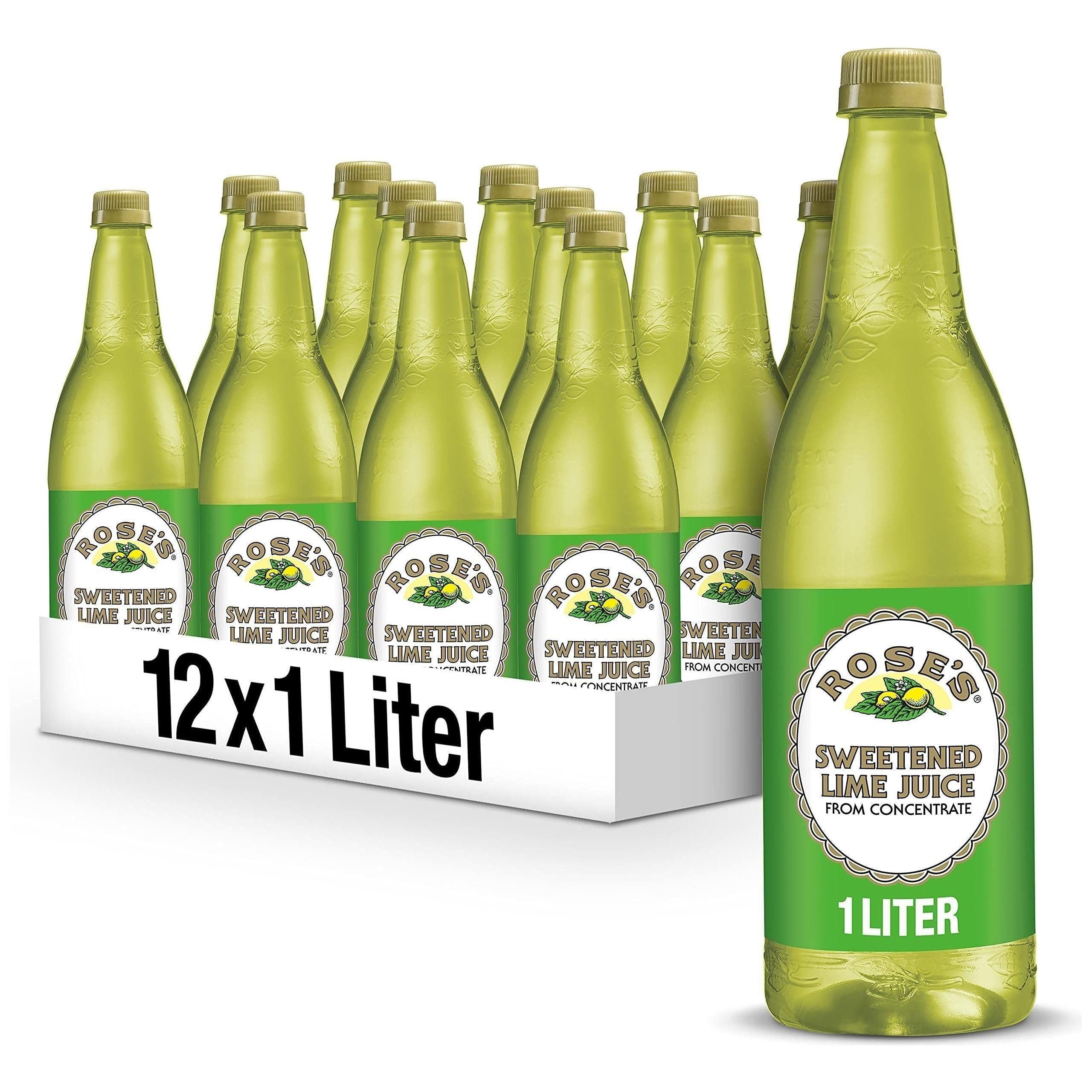 Roses, Sweetened Lime Juice from Concentrate, 1 Liter (12 Count) - Rose's