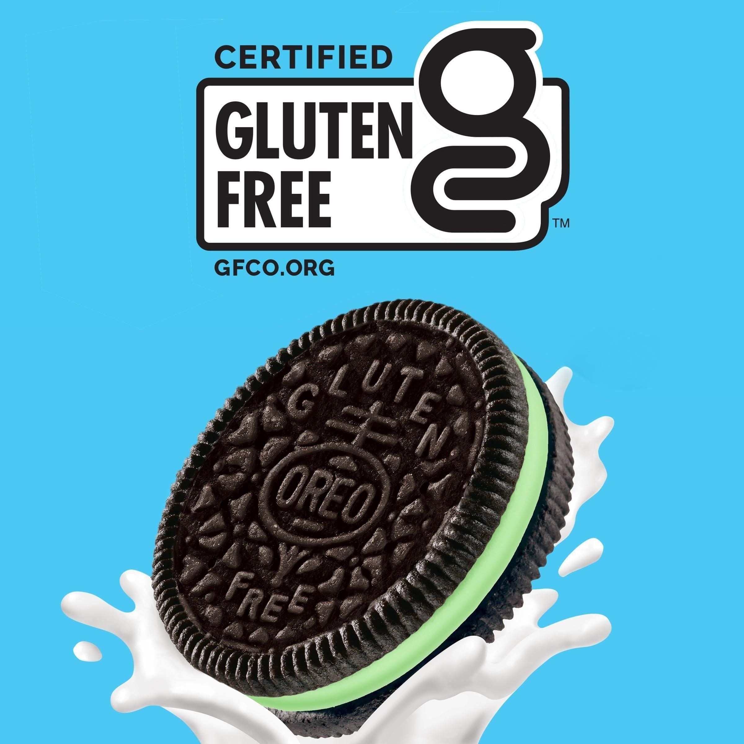 OREO Gluten Free Mint Cream Chocolate Sandwich Cookies, 12.47 oz - Indulgent Gluten Free Treats - Oreo