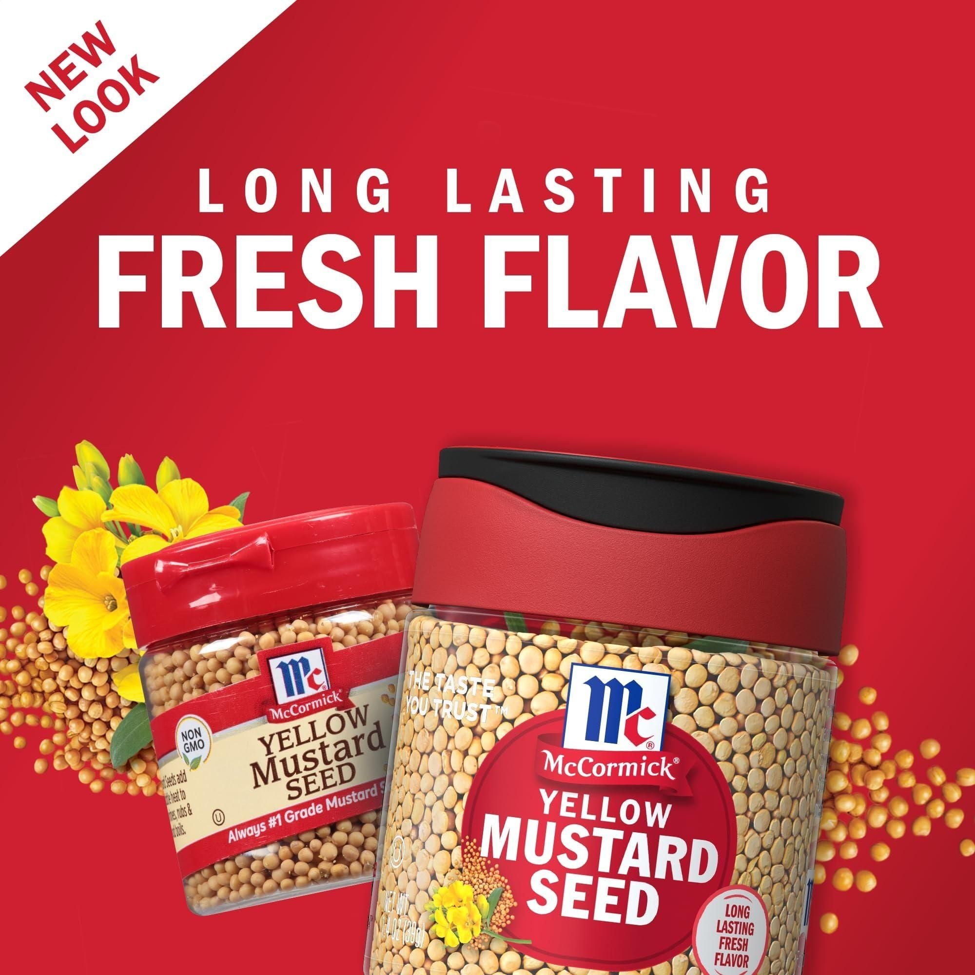 McCormick Premium Yellow Mustard Seeds, 1.4 oz – Non-GMO Flavor Enhancer for Pickling and Cooking - McCormick