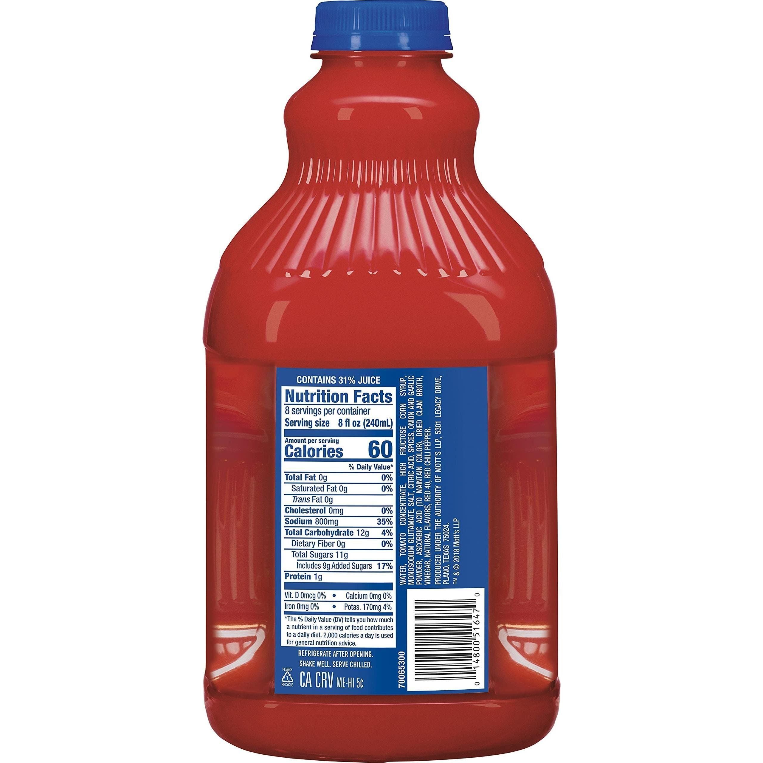 Clamato Original Tomato Cocktail Mixer, 64 fl oz, Bottle - Clamato