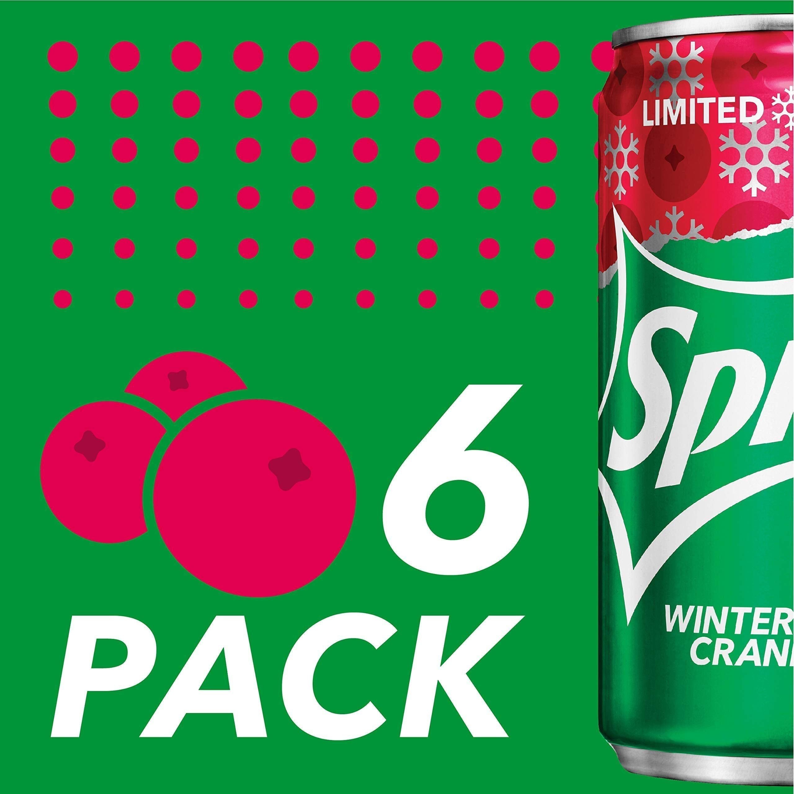 Sprite Winter Spiced Cranberry Lemon Lime Mini Soft Drink, 7.5 fl oz, Pack of 6 Cans - Sprite