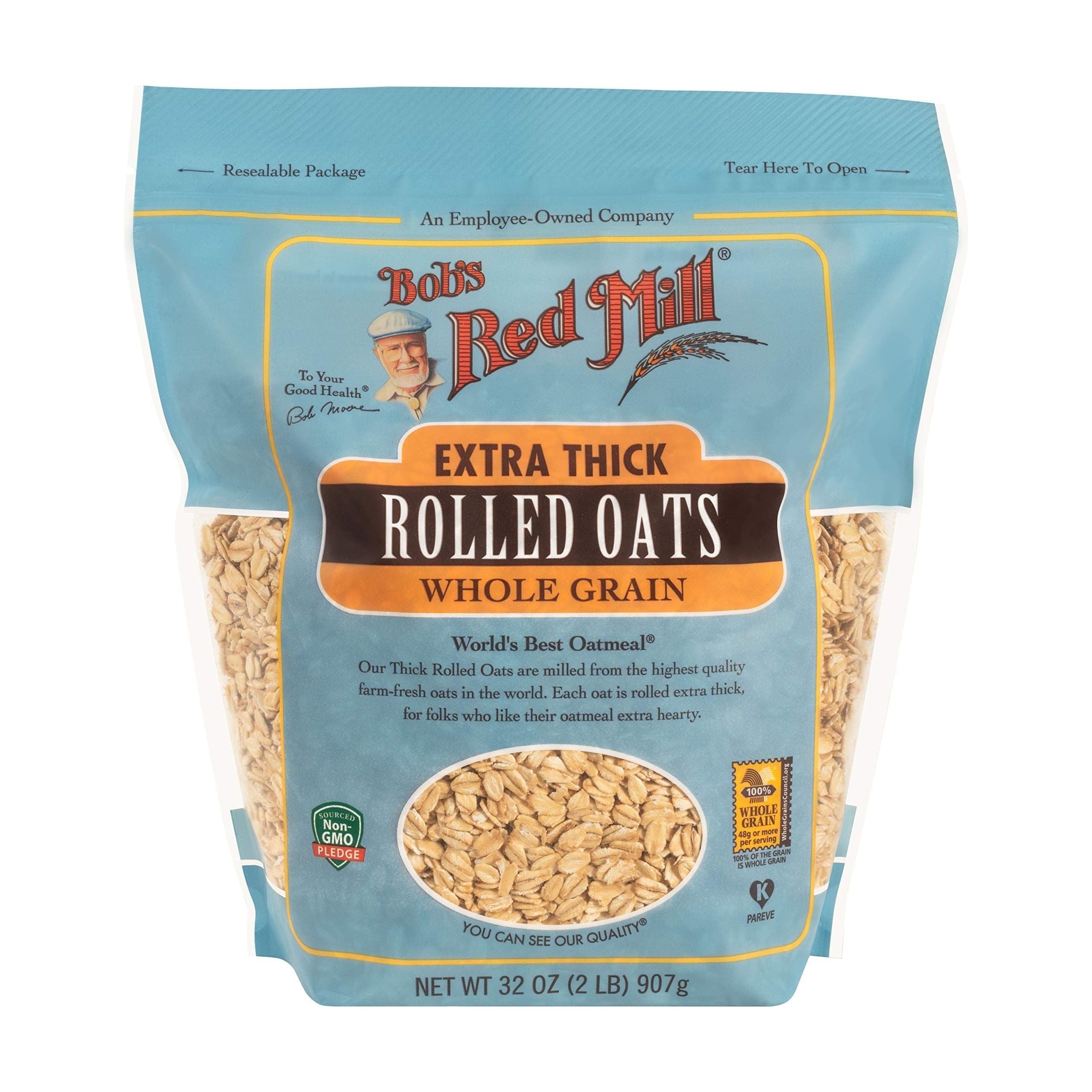 Bob's Red Mill Hearty Extra Thick Rolled Oats, 32 oz (4-Pack) - Bob's Red Mill