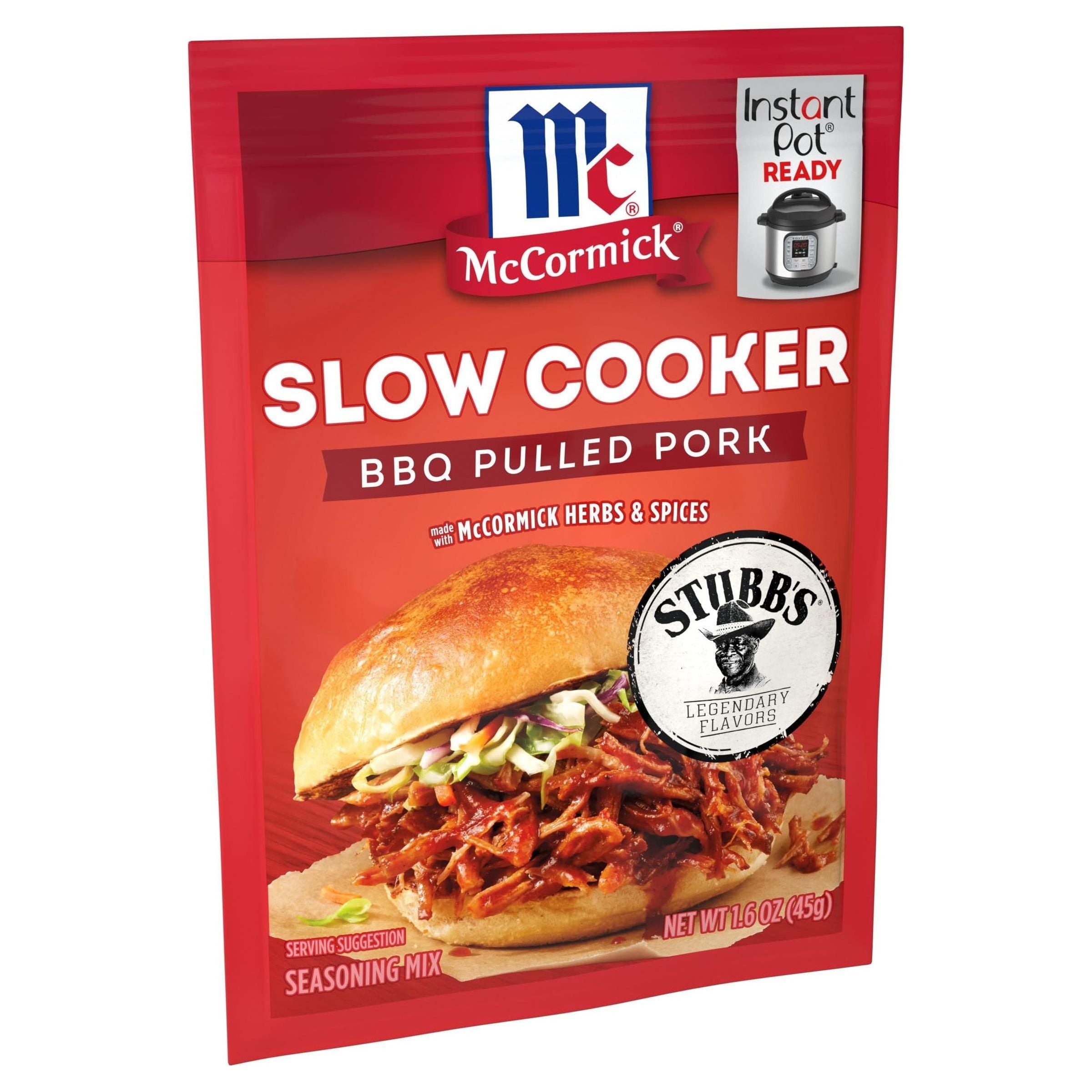 McCormick BBQ Pulled Pork Seasoning Mix for Slow Cooker, 1.6 oz, 12 Pack - McCormick