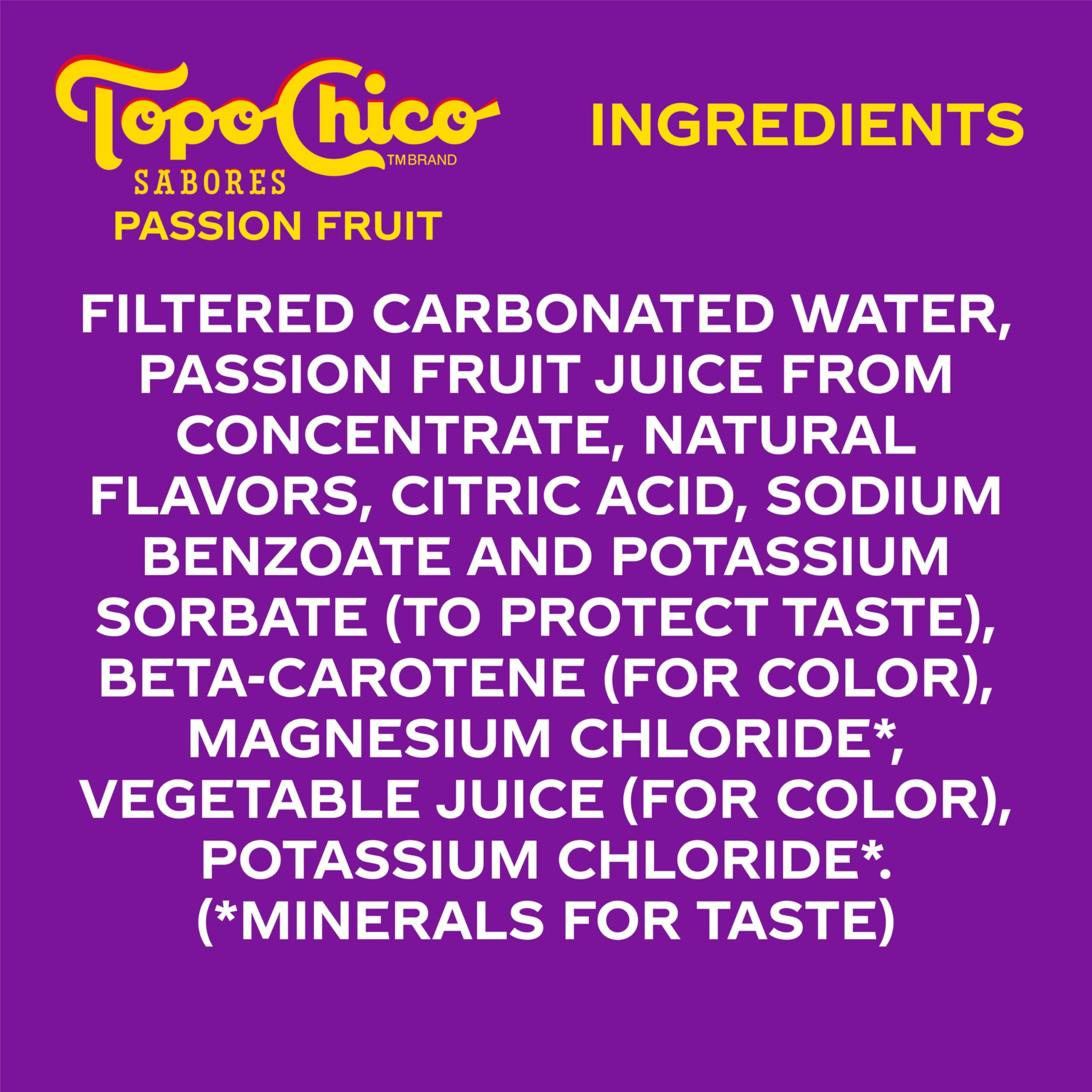 Topo Chico Passionfruit Sparkling Water, 12 fl oz, 8 Pack