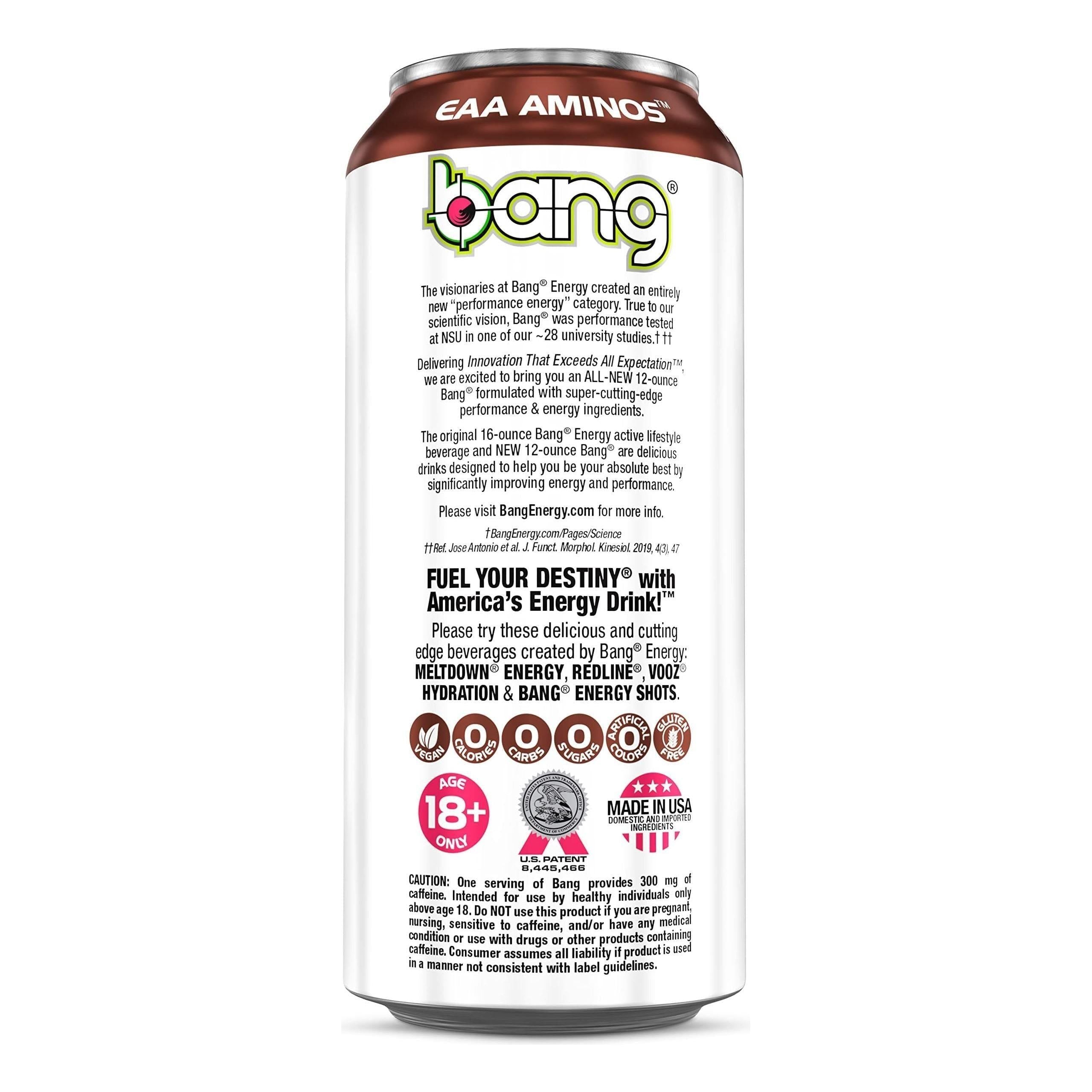 Bang Energy Wyldin’ Watermelon Sweet Tea - Sugar-Free 16oz Energy Drink (12-Pack) - Bang Energy