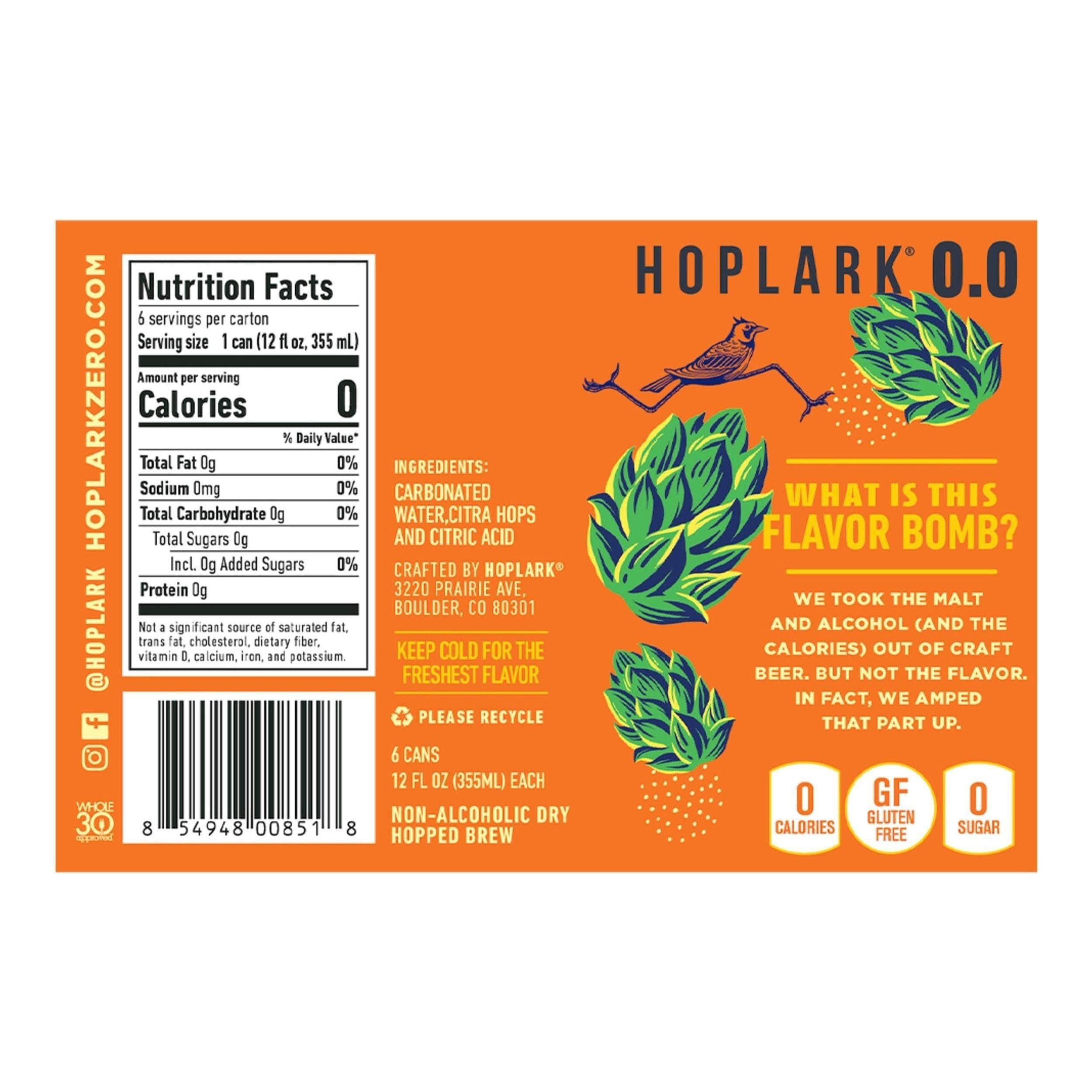 HOPLARK Non-Alcoholic Citra Beer 6-Pack, 12 oz Cans - Hoplark