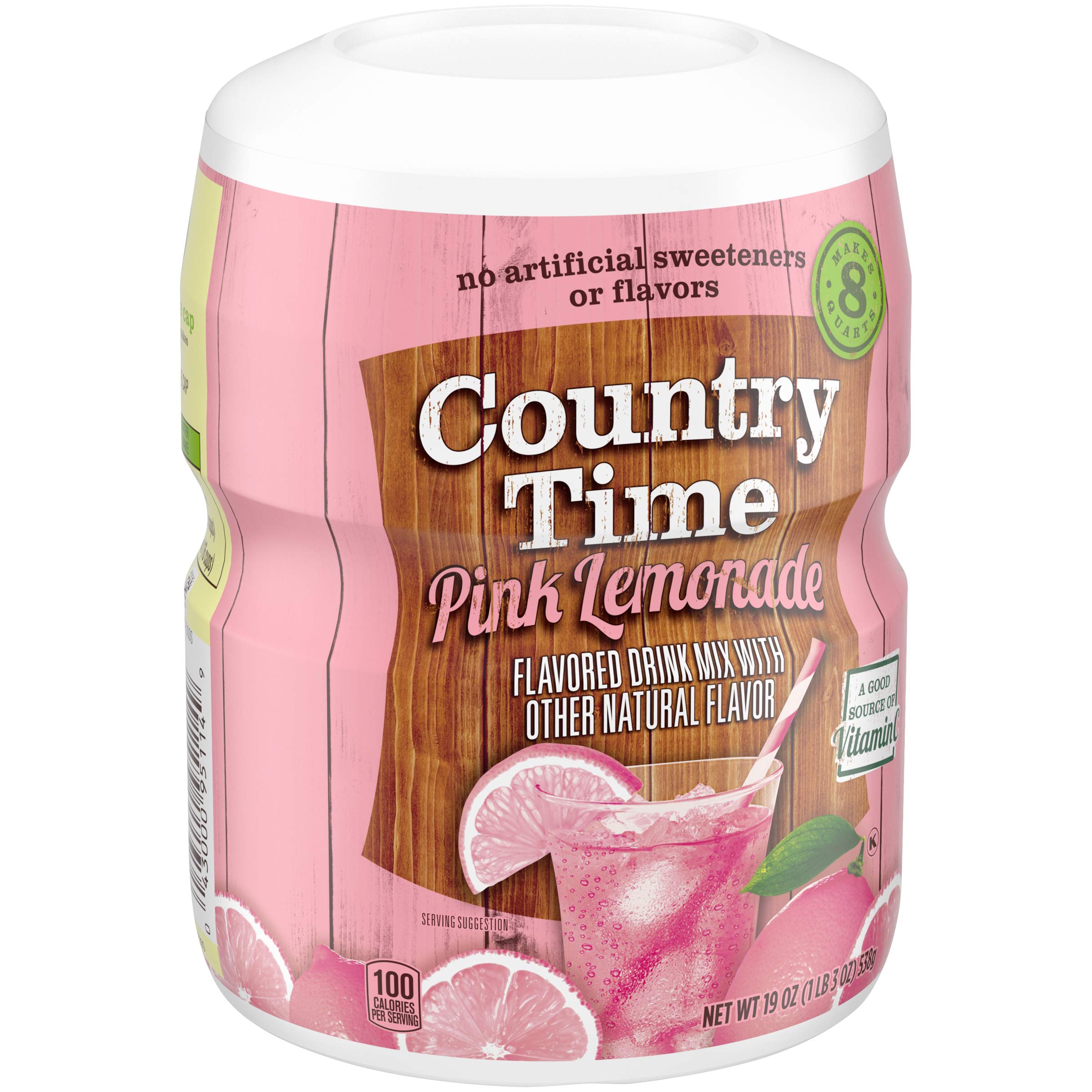 Country Time Pink Lemonade Drink Mix (19 oz Canisters, Pack of 2) - Country Time