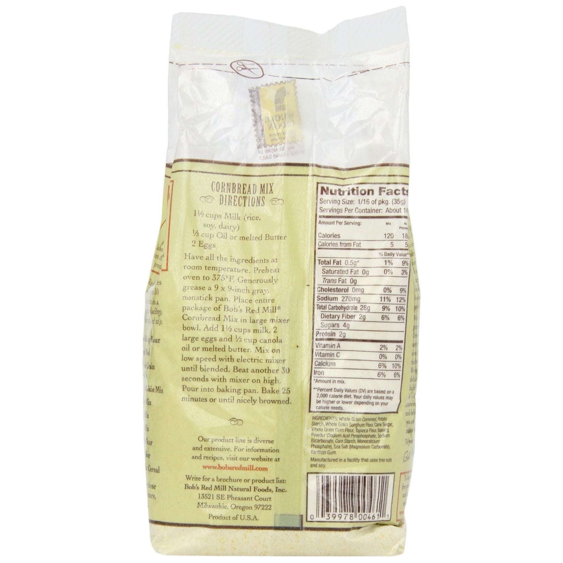 Bob's Red Mill Gluten-Free Cornbread Mix, 20 oz, Wheat & Dairy Free - Bob's Red Mill