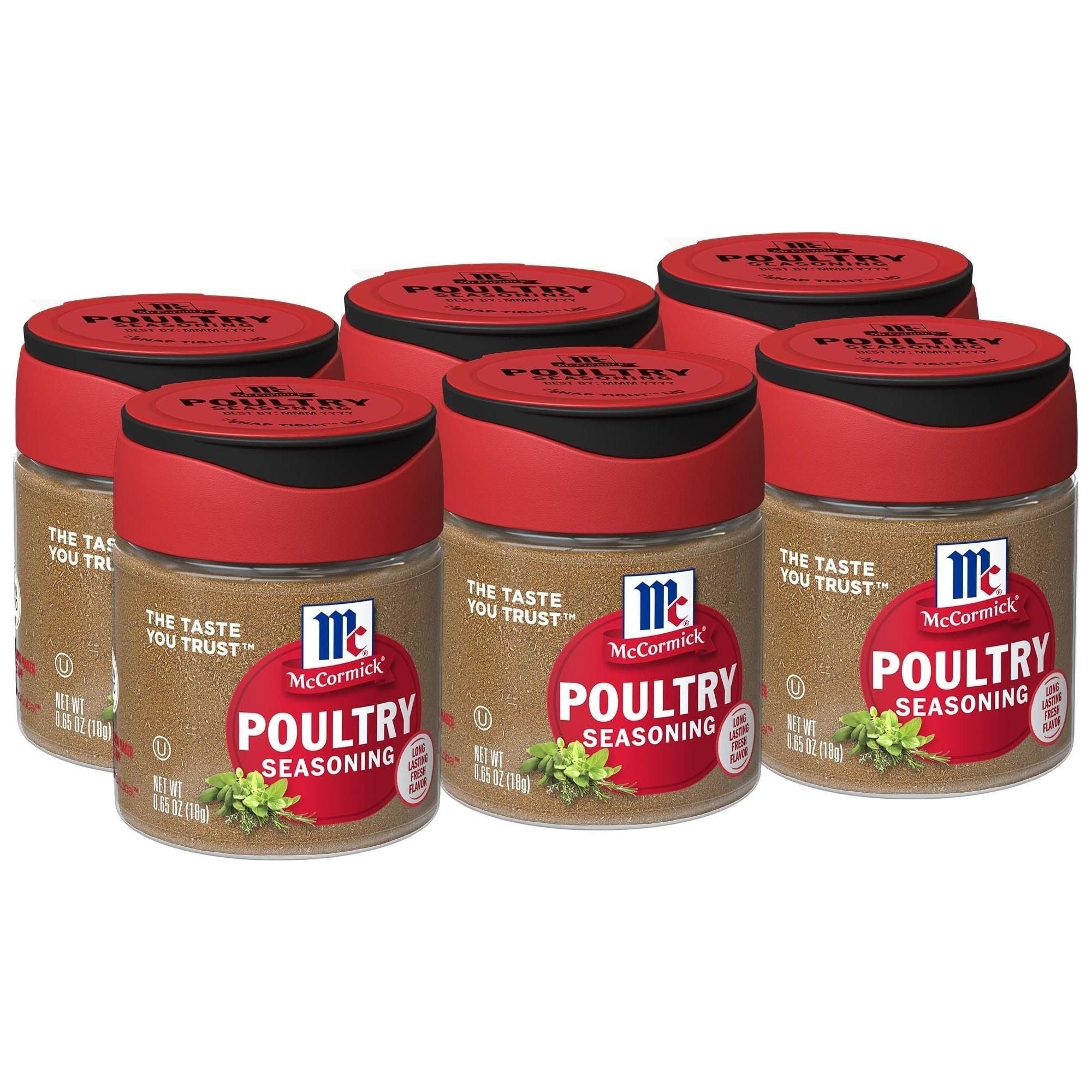 McCormick Savory Herb Poultry Seasoning Blend, 0.65 oz (Pack of 6) - McCormick