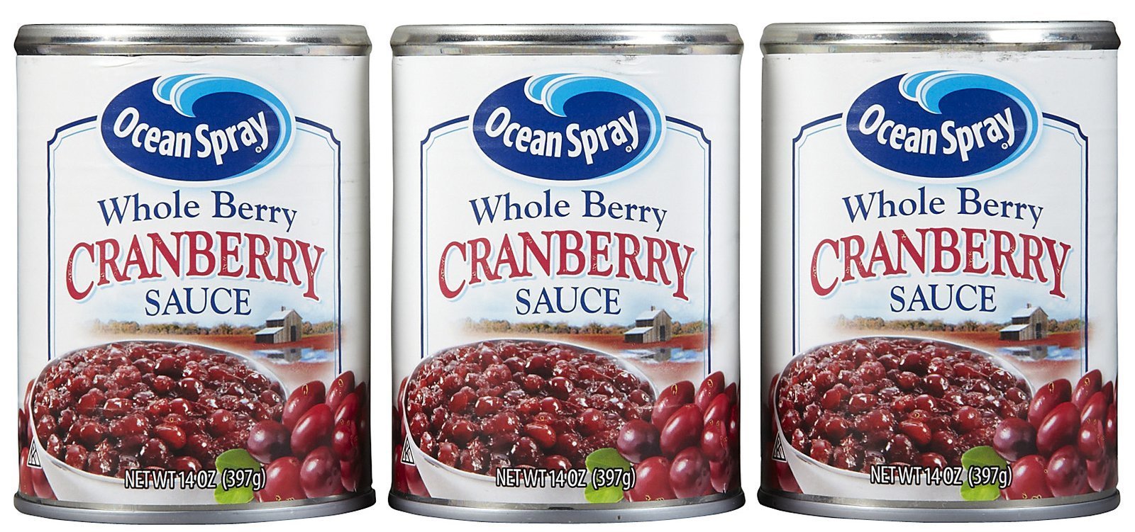 Ocean Spray Whole Cranberry Sauce - 14 Ounce (Pack of 3) - Ocean Spray