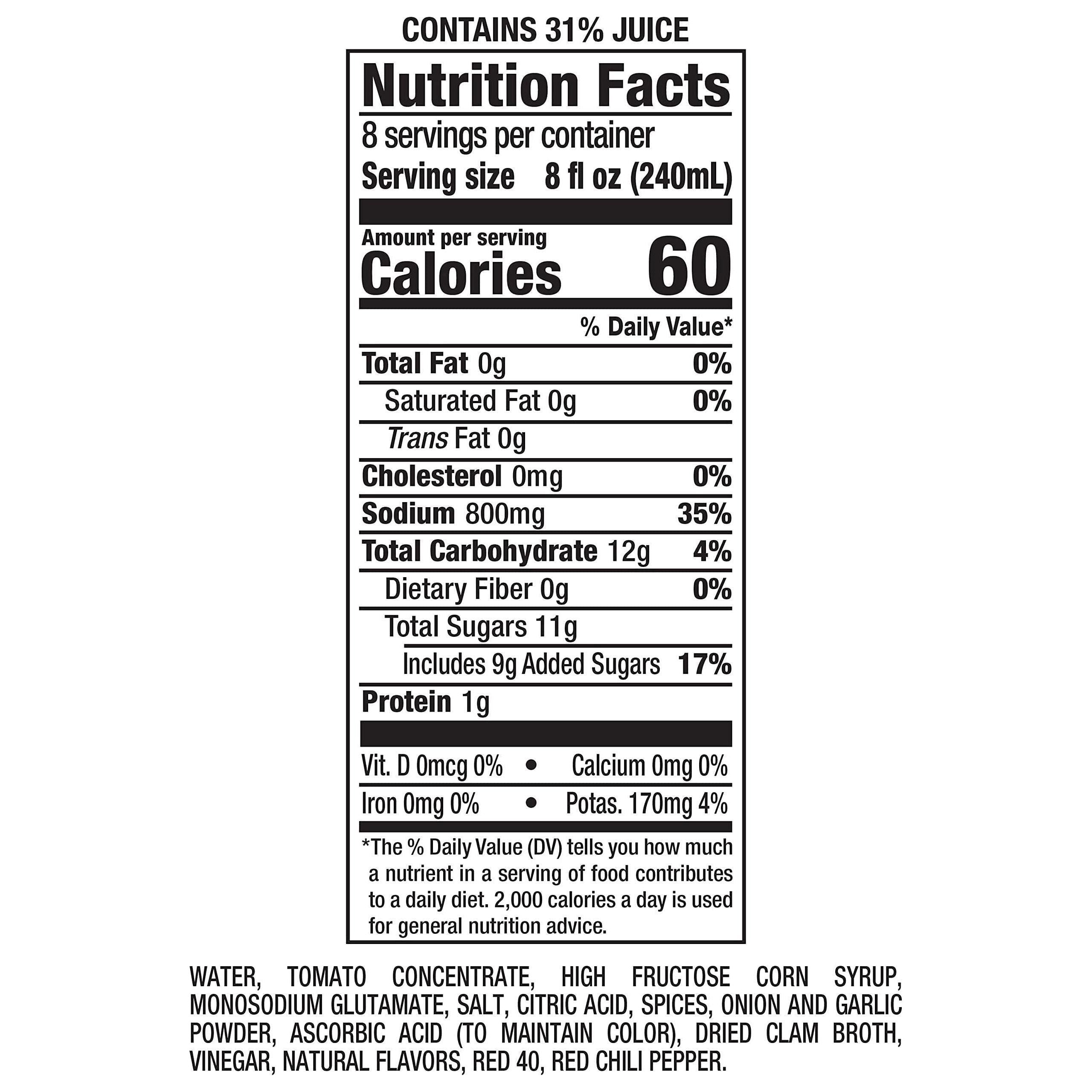 Clamato Original Tomato Cocktail Mixer, 64 fl oz, Bottle - Clamato
