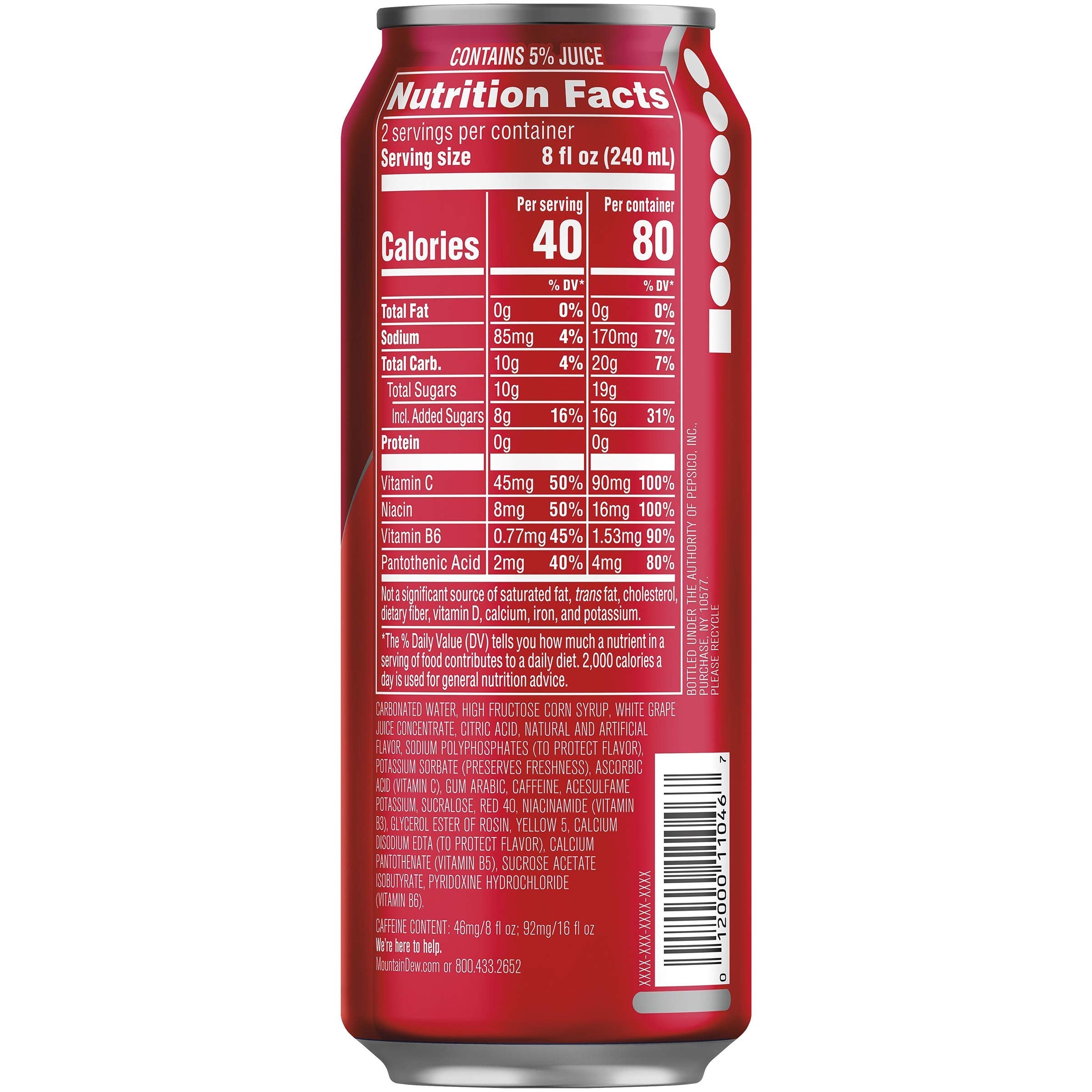 Mountain Dew Kickstart Fruit Punch, 16 fl oz, 12 Pack