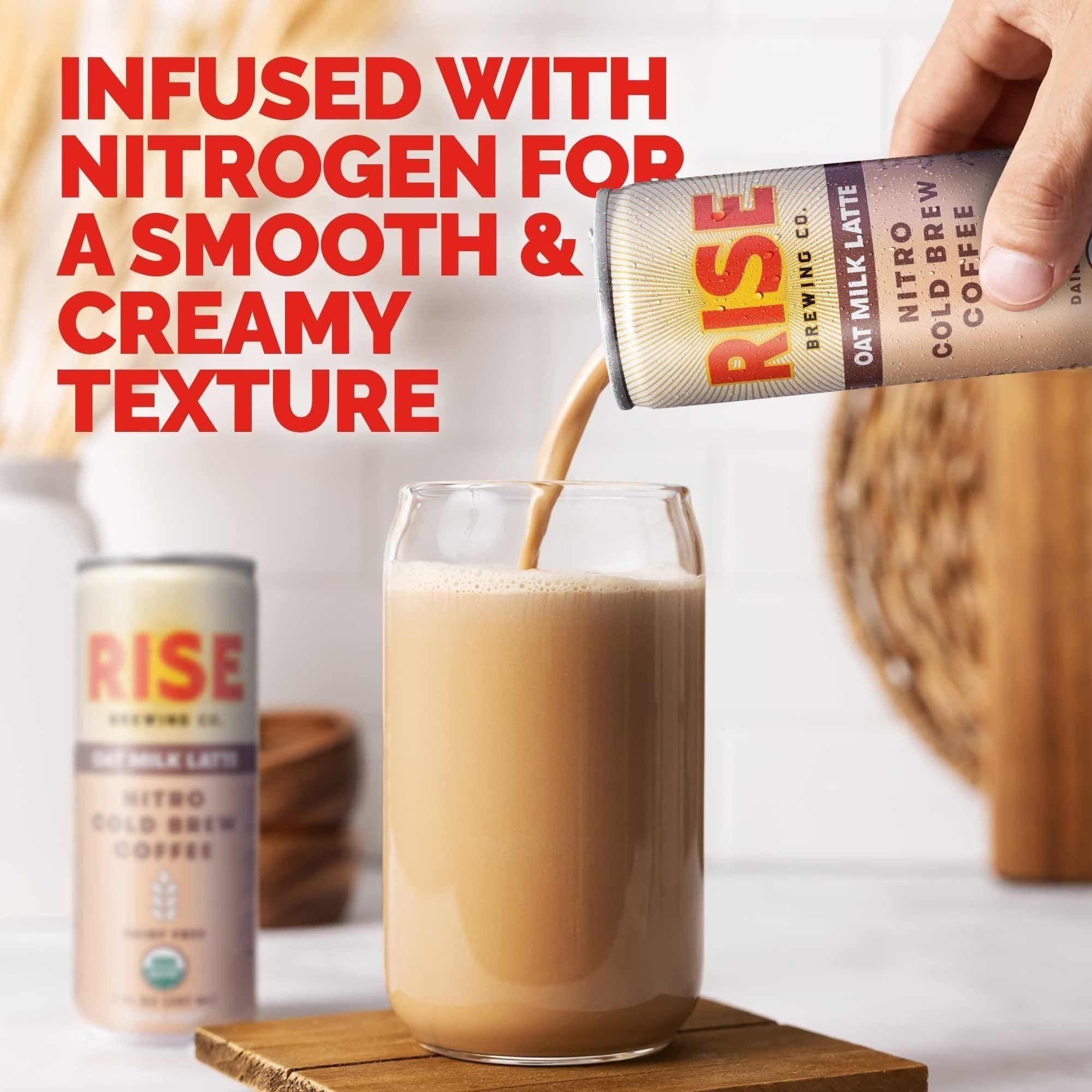 RISE Brewing Co. Oat Milk Latte Nitro Cold Brew, Dairy-Free, 7 fl oz Can - Rise Brewing