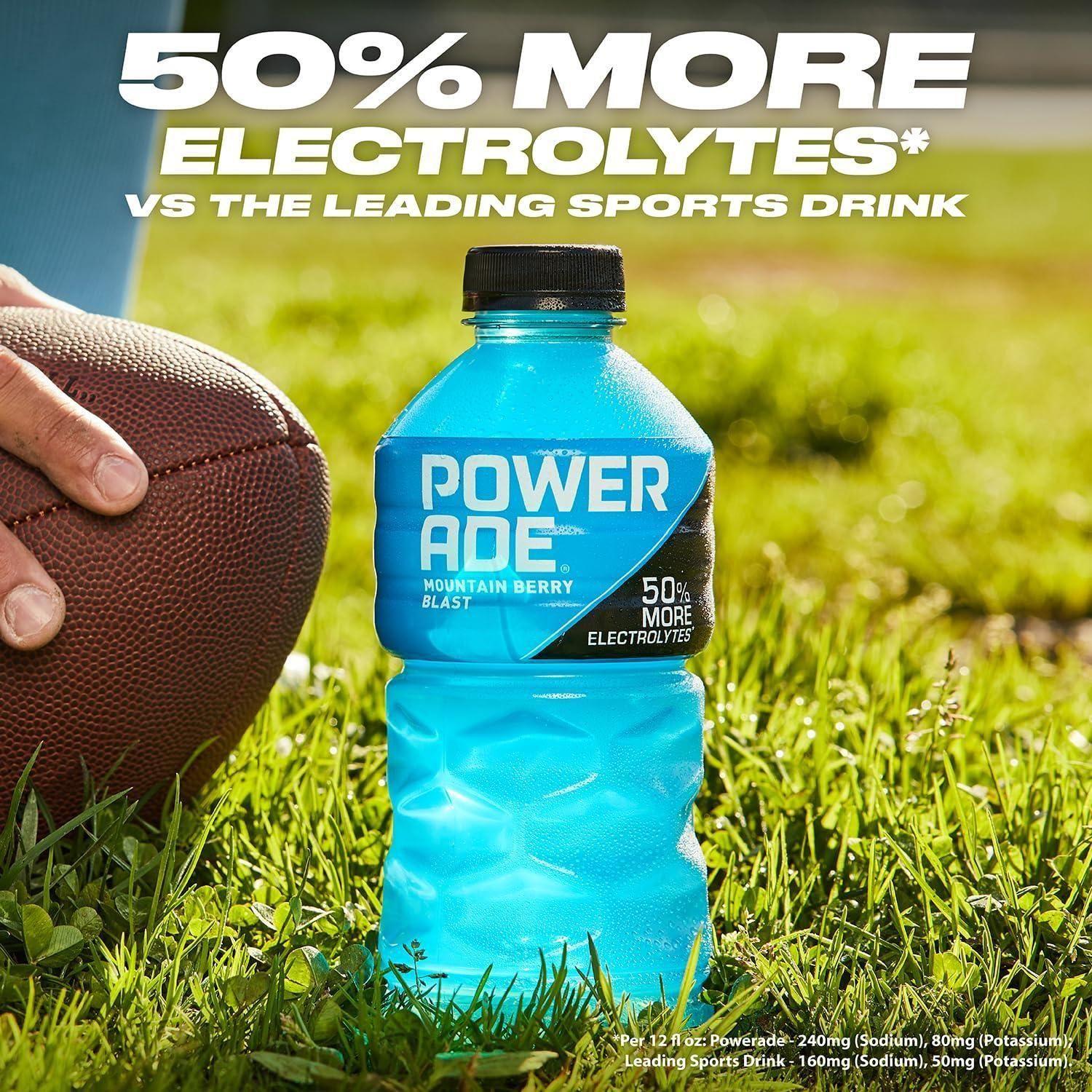 POWERADE Mountain Berry Blast Sports Drink - 20 oz Bottle (24-Pack) - Powerade