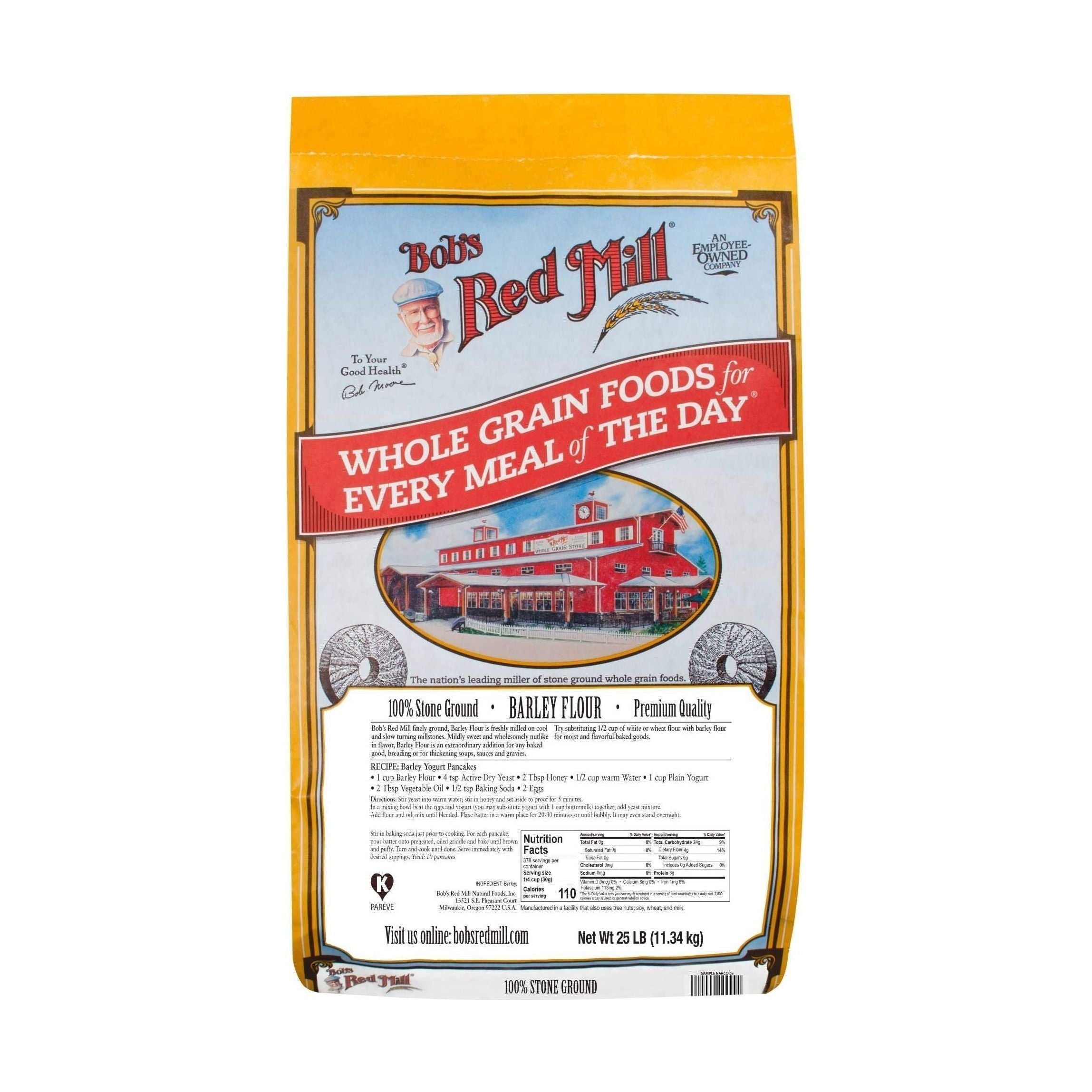 Bob's Red Mill Whole Grain Barley Flour, 25 lb Bag - Bob's Red Mill