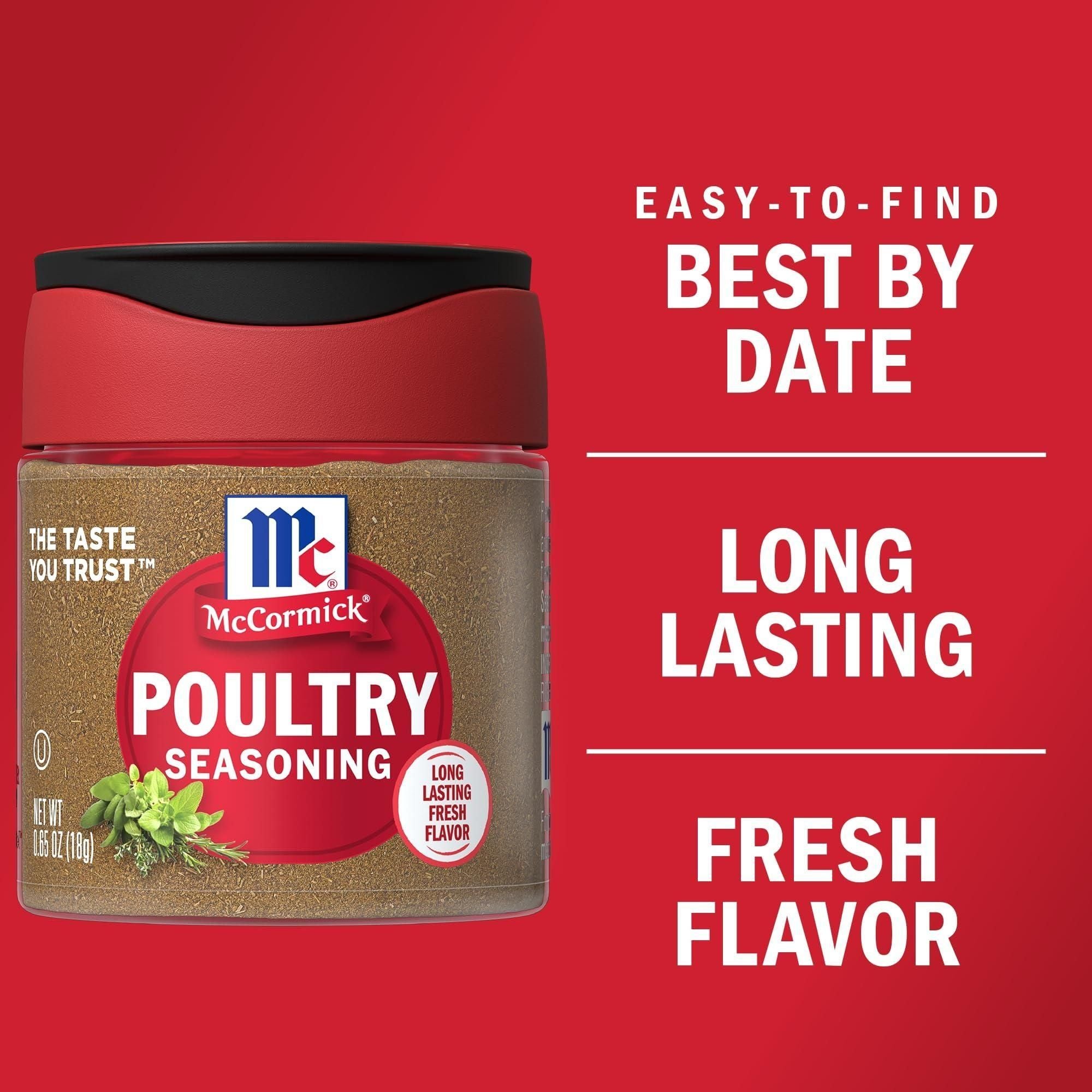McCormick Savory Herb Poultry Seasoning Blend, 0.65 oz (Pack of 6) - McCormick
