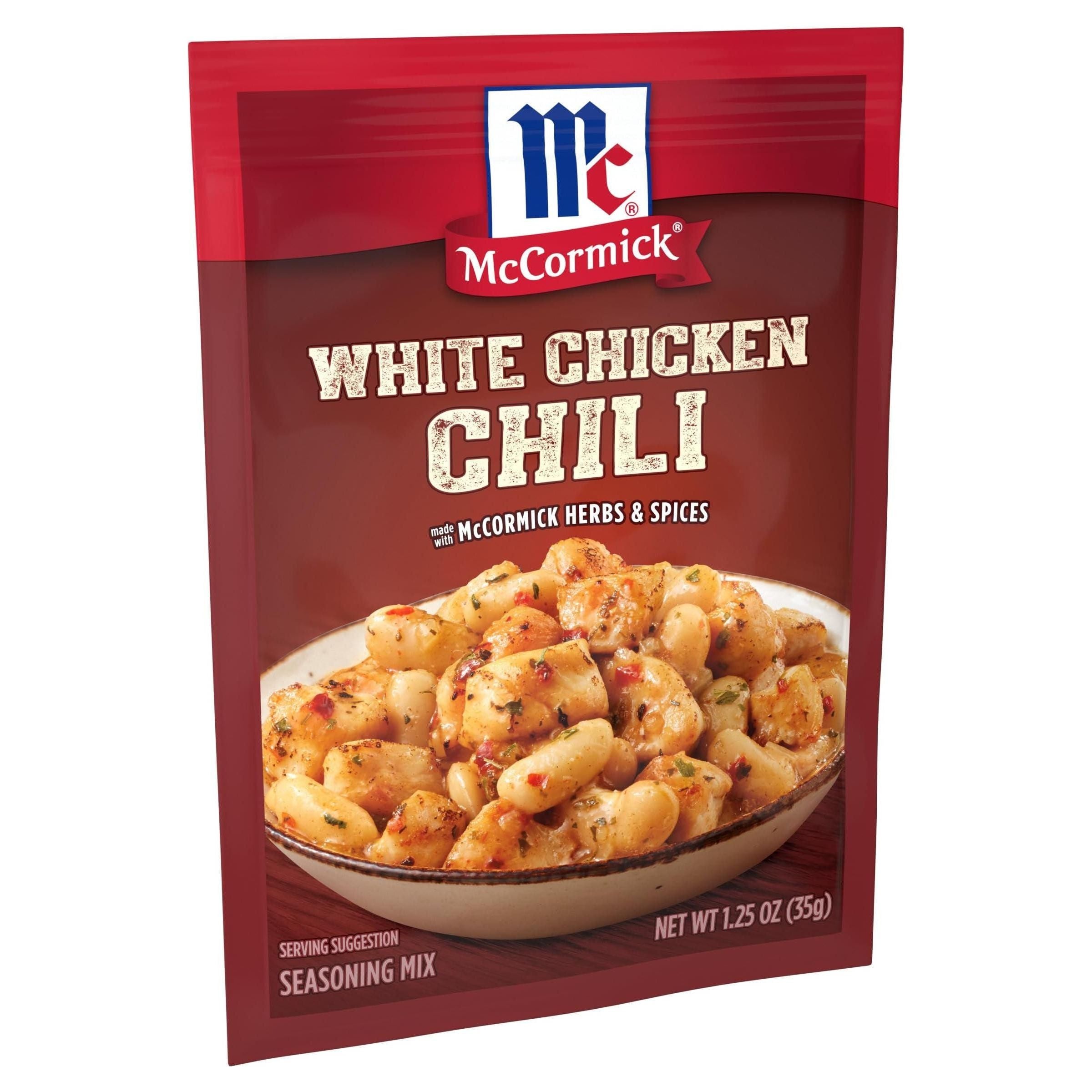McCormick White Chicken Chili Spice Mix, No MSG, 1.25 oz (12 Pack) - McCormick