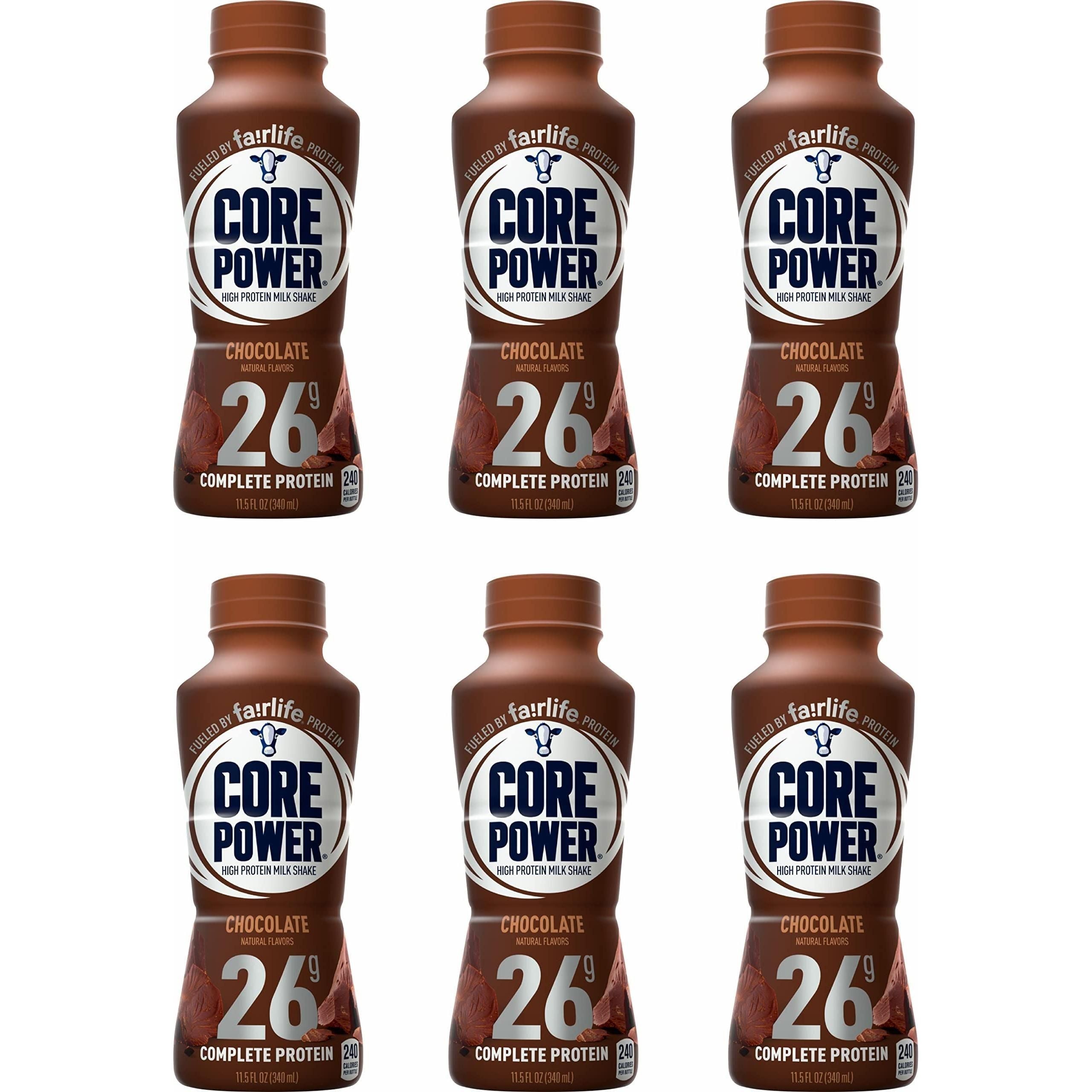 Fairlife Core Power Chocolate High Protein Milk Shake, 14 fl oz, (Pack of 6) - Core Power