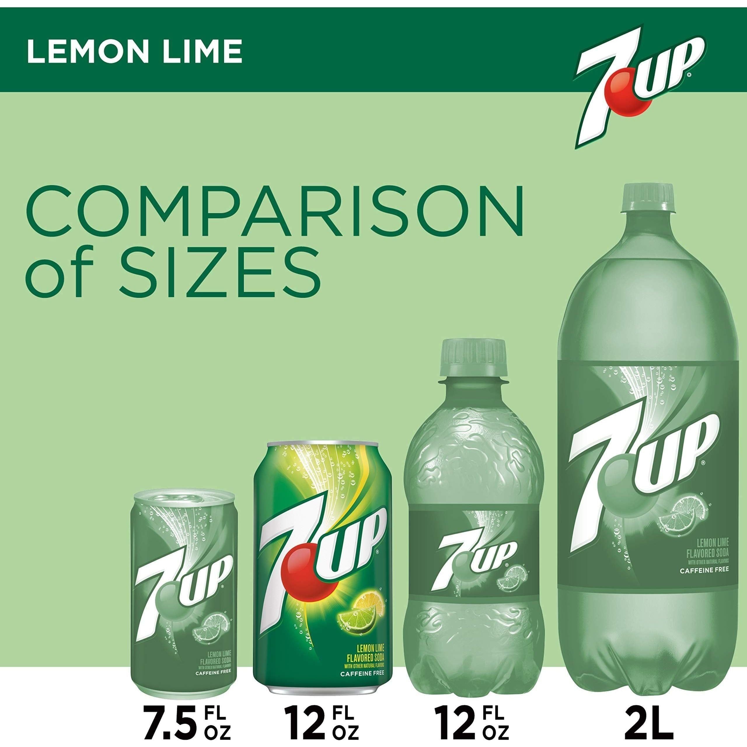 Caffeine-Free 7UP Lemon Lime Soda, 12 oz Cans - 12 Pack - 7-Up
