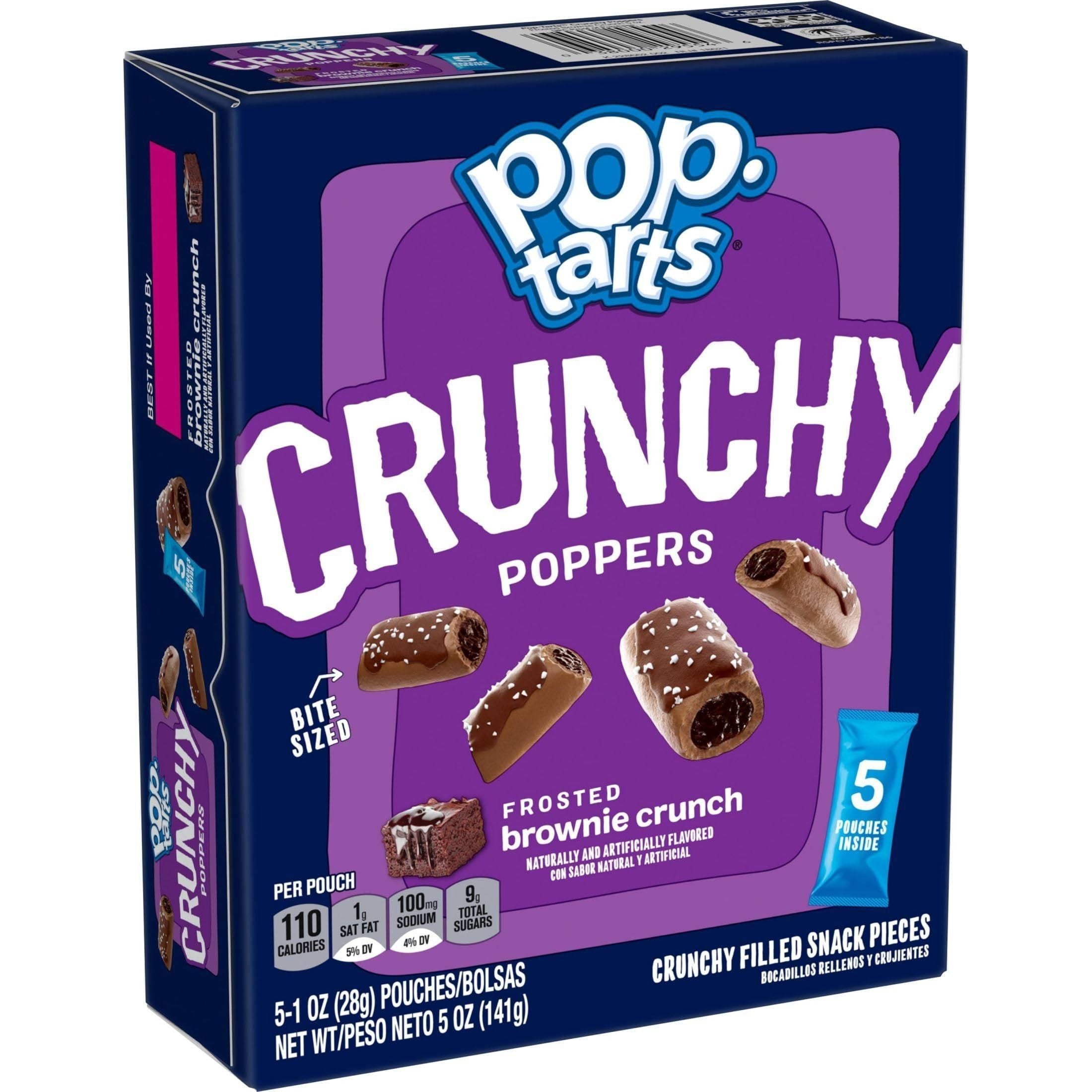 Pop-Tarts Brownie Crunchy Poppers Snack Bites, Sweet Filled Kids Treats, On-the-Go Brownie Snacks, Frosted & Sprinkled, 5oz Box 6 Pack (30 Pouches) - Pop-Tarts