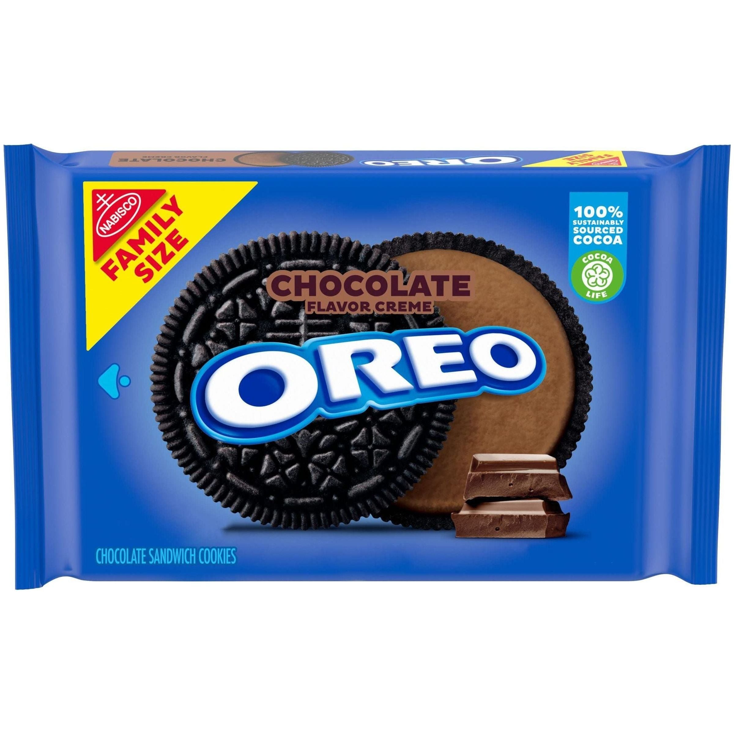 OREO Double Chocolate Creme Sandwich Cookies, Family Size, 18.71 oz - Oreo