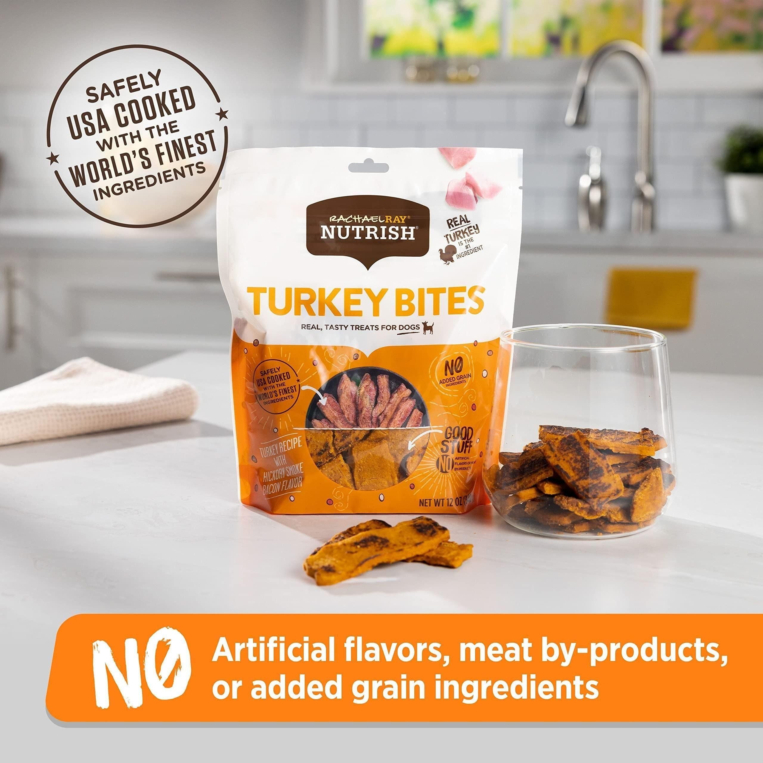 Rachael Ray Nutrish Turkey Bites Turkey Recipe With Hickory Smoke Bacon Flavor Dog Treats, 12 oz. Pouch - Rachael Ray