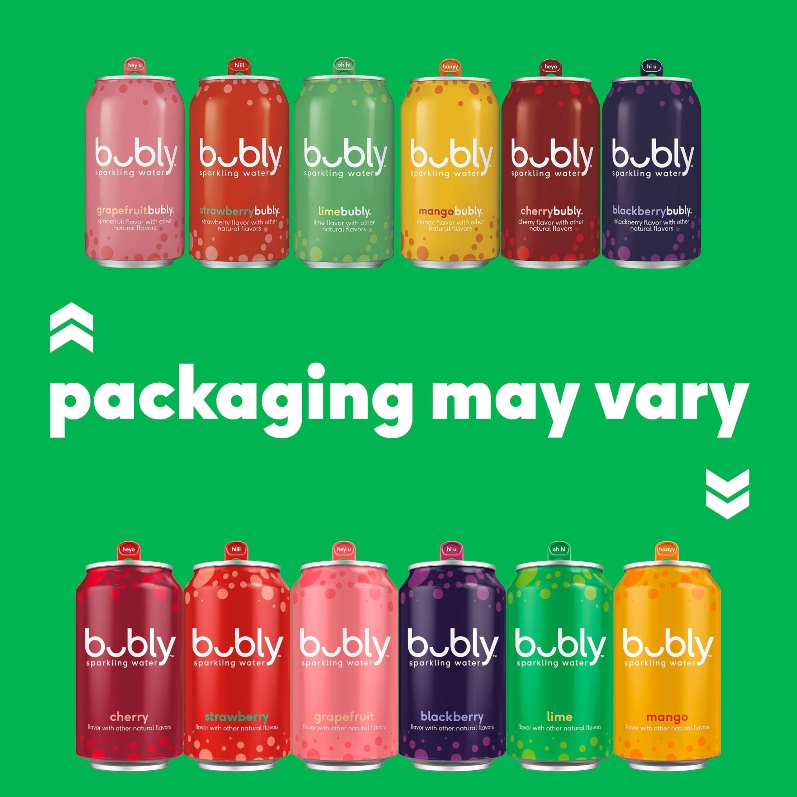 Bubly Pineapple Flavored Sparkling Water, 12oz Cans (Pack of 8) - Bubly