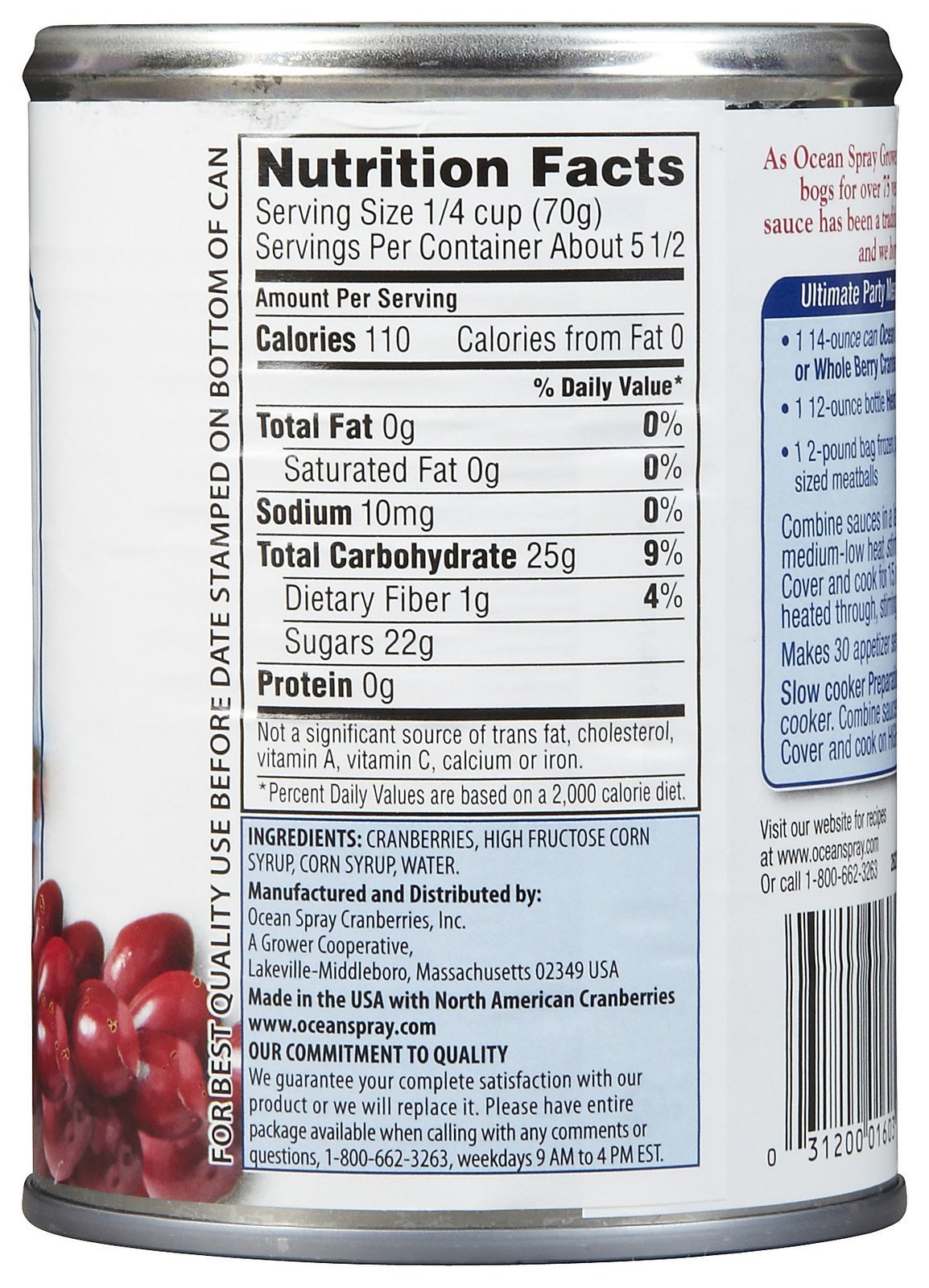 Ocean Spray Whole Cranberry Sauce - 14 Ounce (Pack of 3) - Ocean Spray