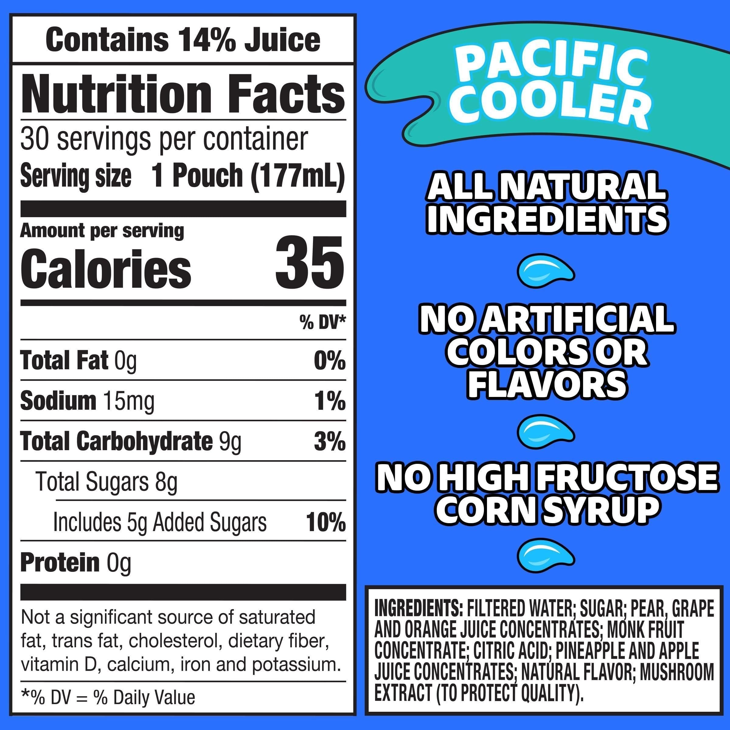 Capri Sun Pacific Cooler Mixed Fruit Juice Drink, 30 Pack, 6 oz Pouches - Capri Sun