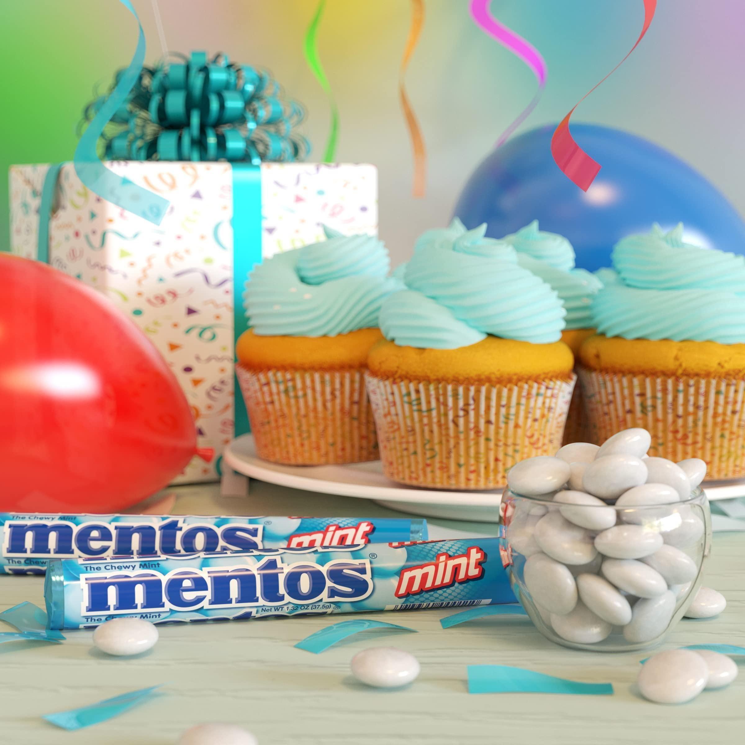 Mentos Chewy Mint Candy Roll, Peppermint, Peanut Free, Regular Size, 1.32 oz, 6 Count - Mentos
