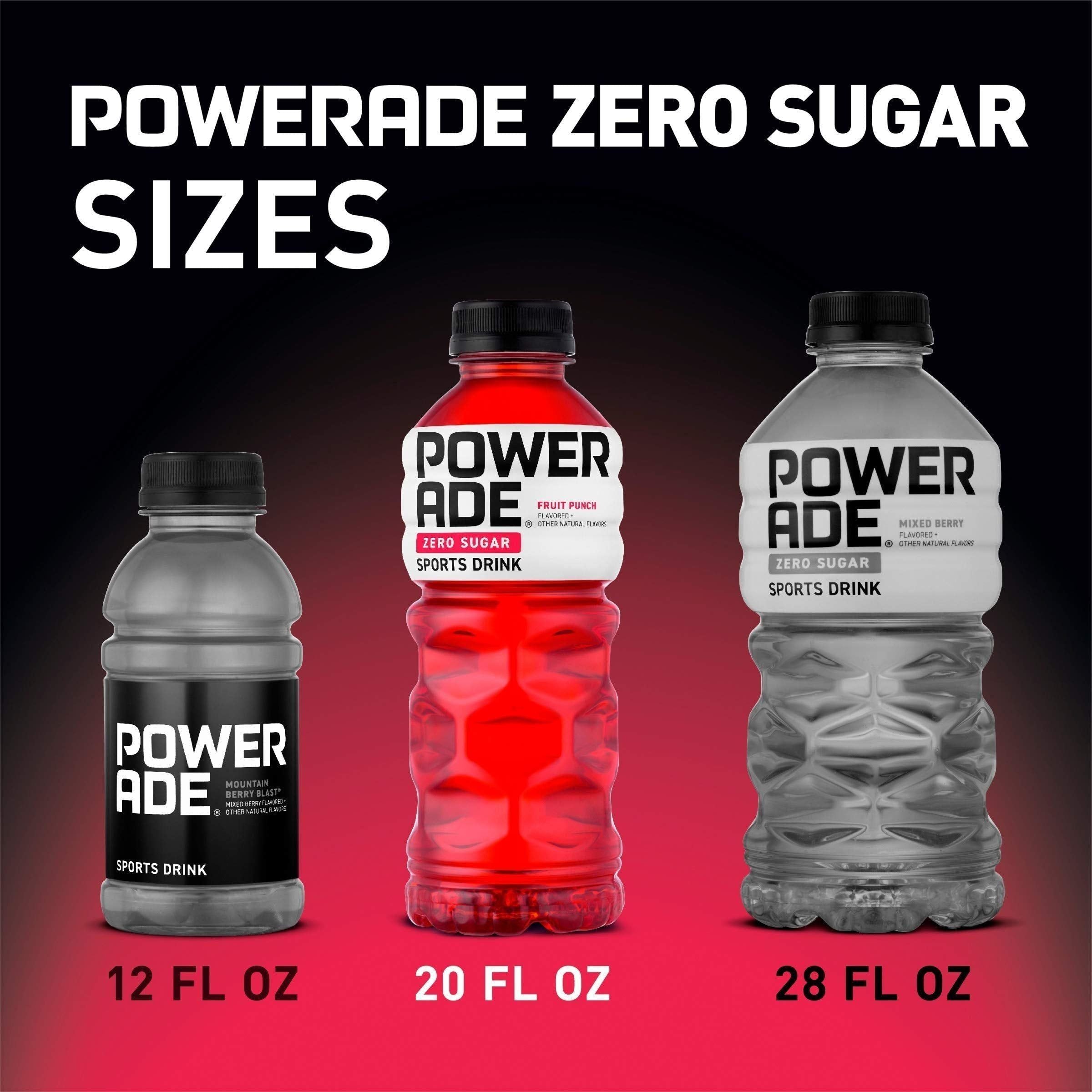 Powerade Zero Ion4 Sports Drink, Fruit Punch Flavor, 20 fl oz, 8 Bottles - Powerade