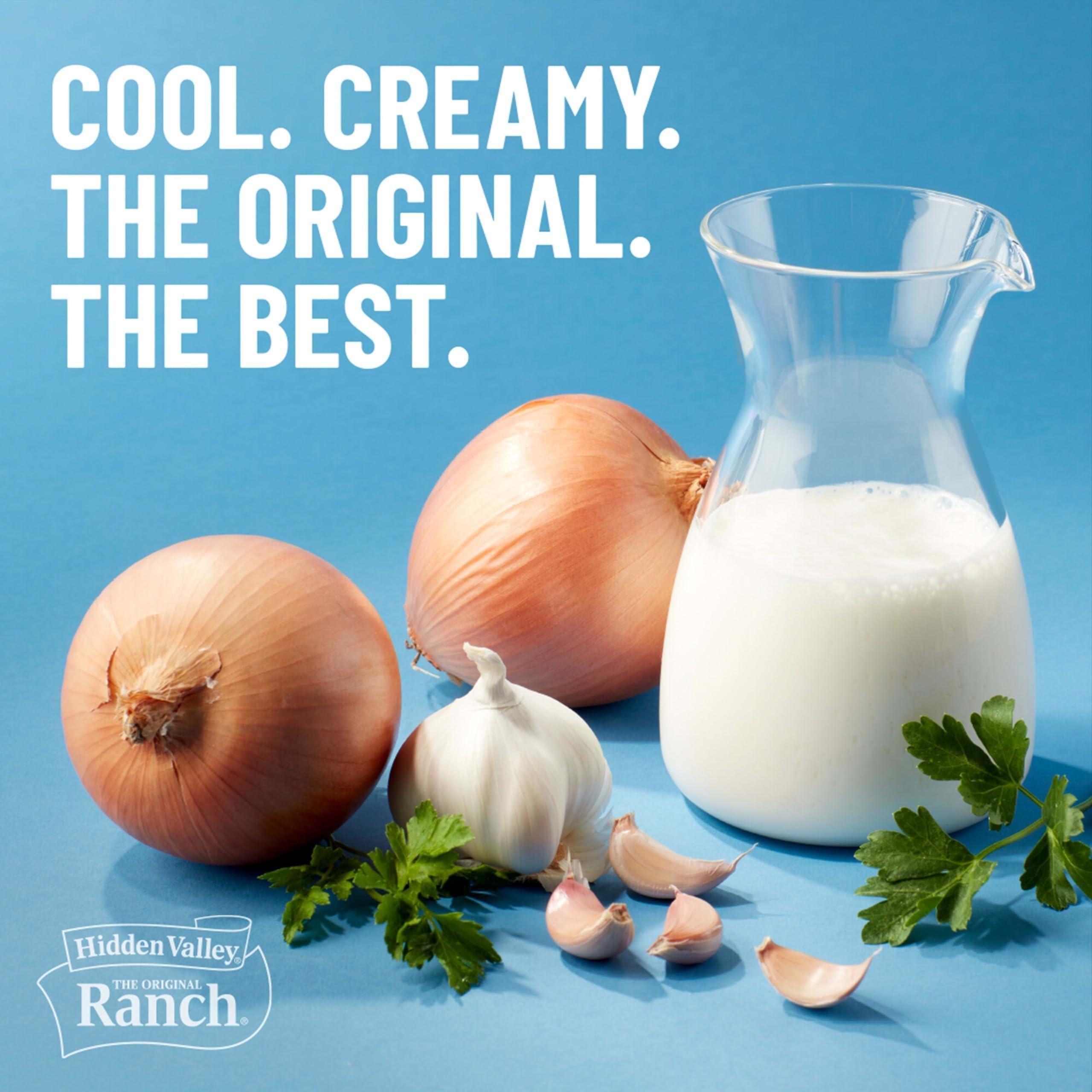 Creamy Keto-Friendly Ranch Dips Mix by Hidden Valley, Gluten-Free, 1 oz, 4 Packets - Hidden Valley