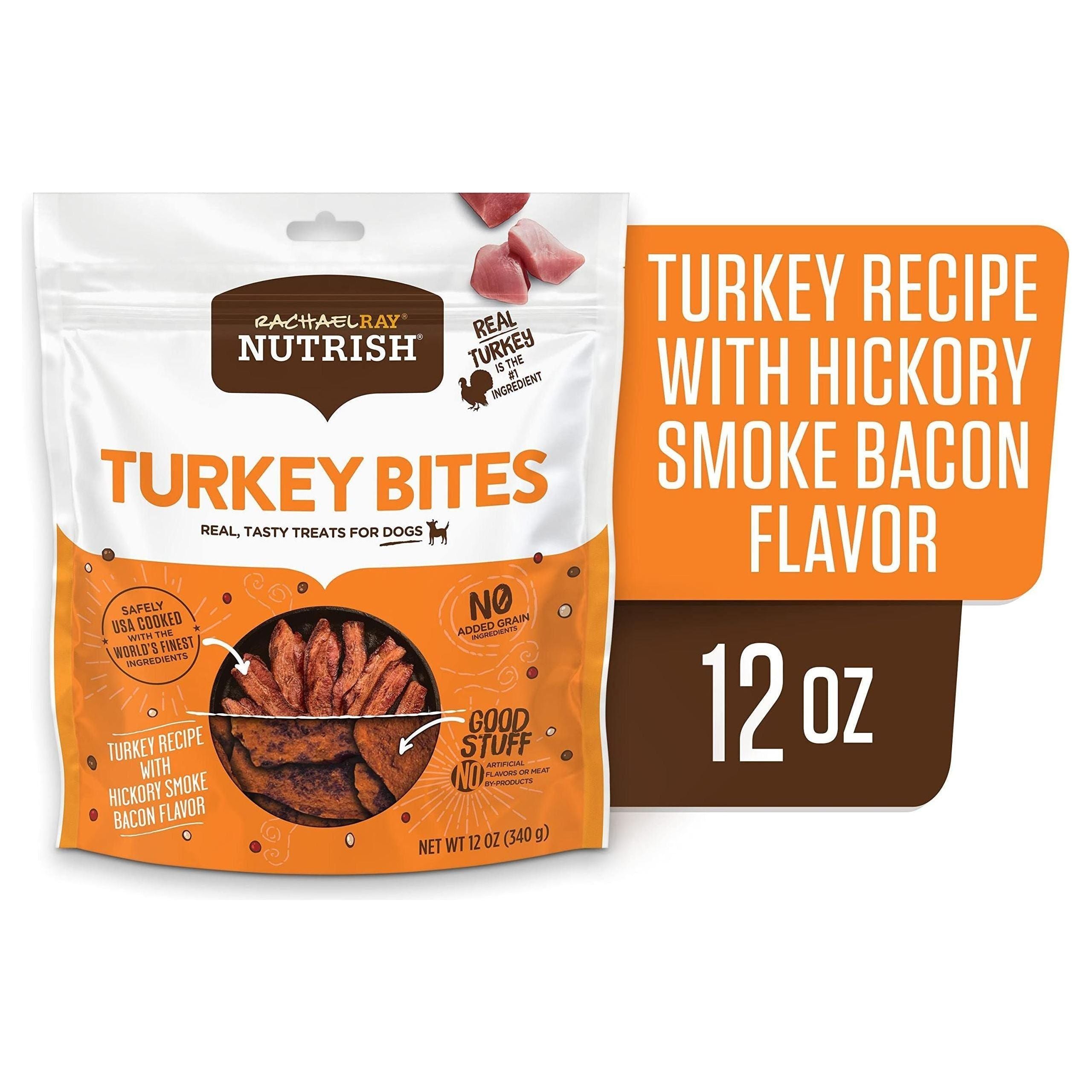 Rachael Ray Nutrish Turkey Bites Turkey Recipe With Hickory Smoke Bacon Flavor Dog Treats, 12 oz. Pouch - Rachael Ray