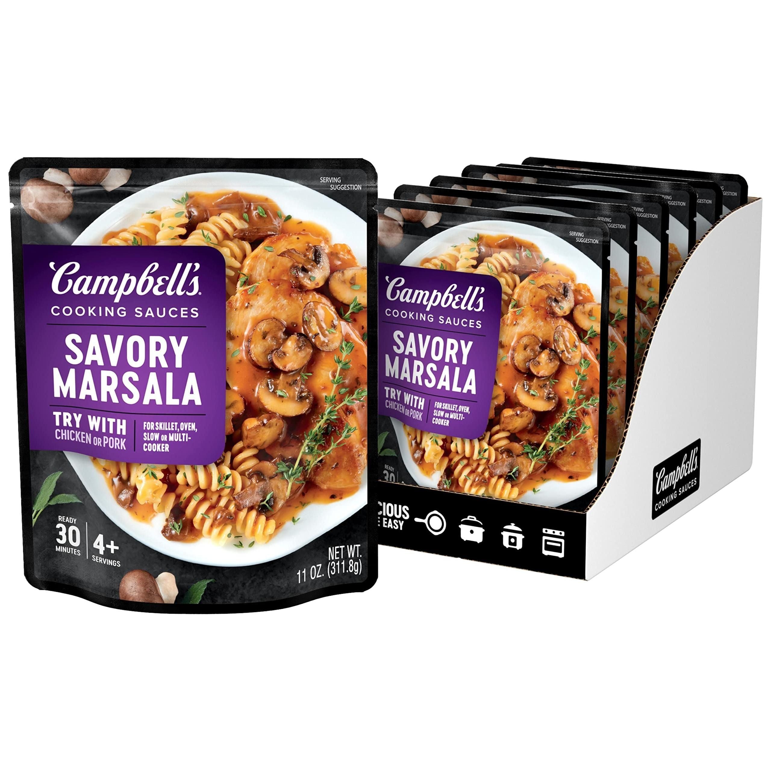 Campbell's Savory Marsala Cooking Sauce, 11 Oz Pouch for Easy Chicken Marsala Meals - Campbell's