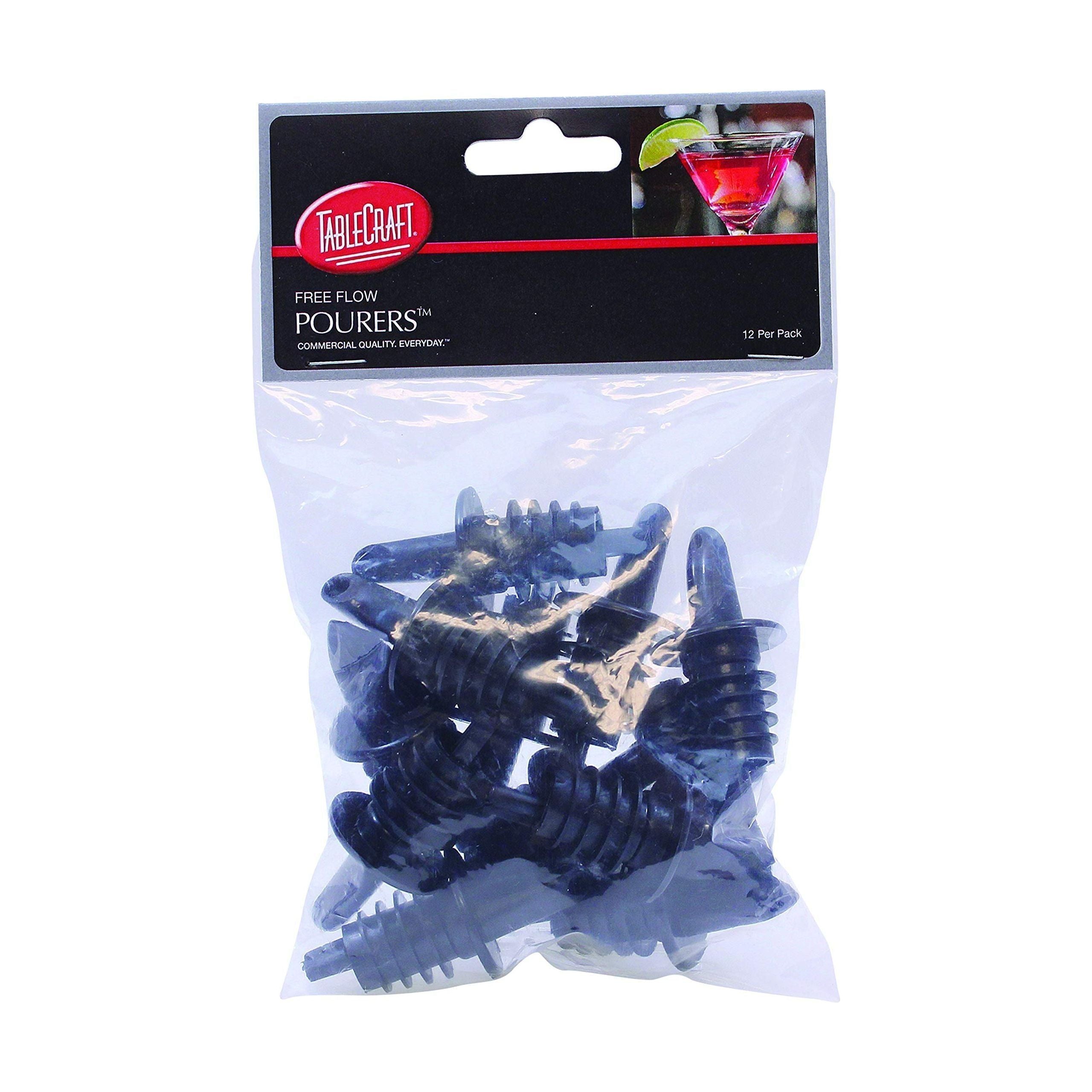 Tablecraft Free Flow Pourers, Black, 12-Pack - Tablecraft
