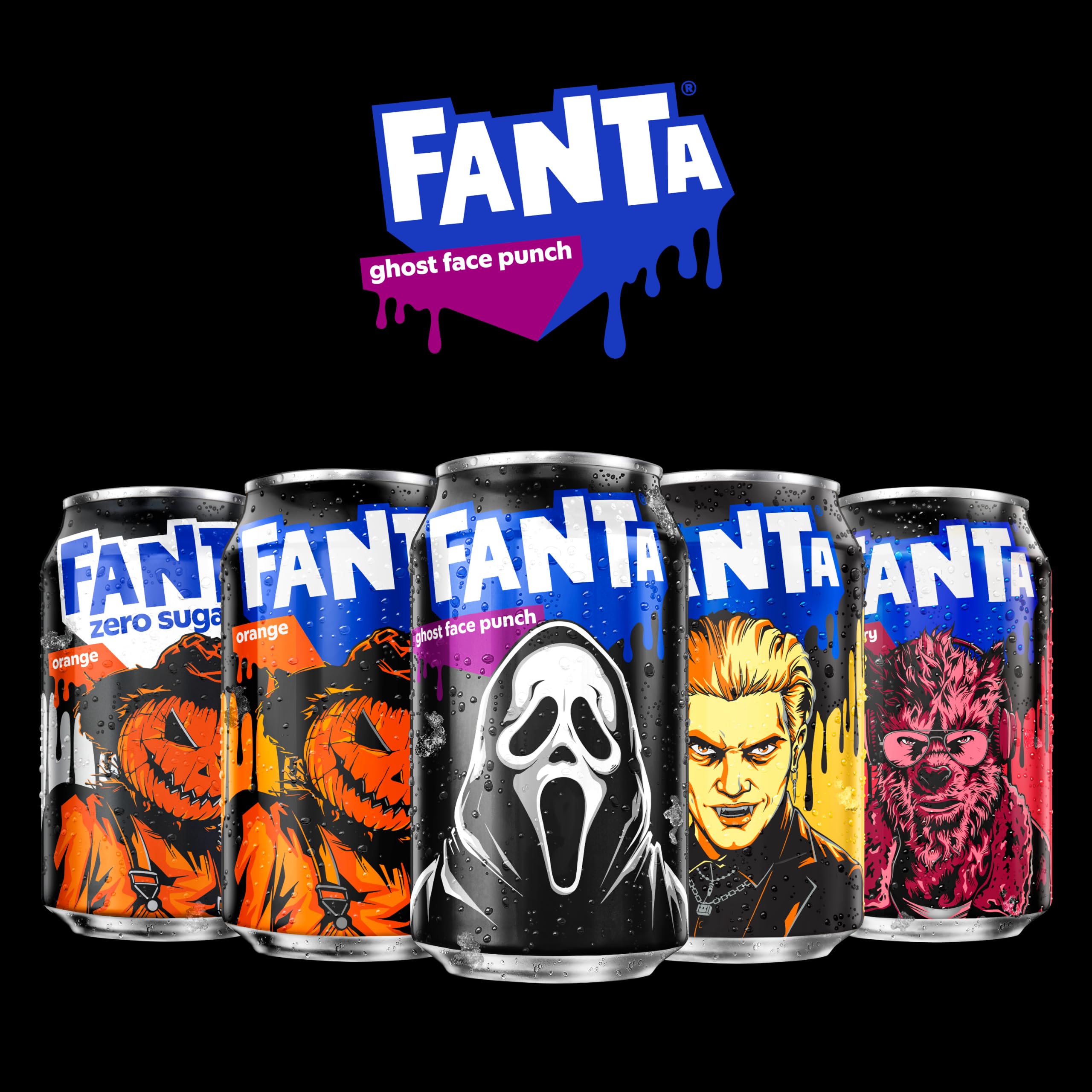 Fanta Ghost Face Punch Fridge Pack Cans, 12 fl oz, 12 Pack