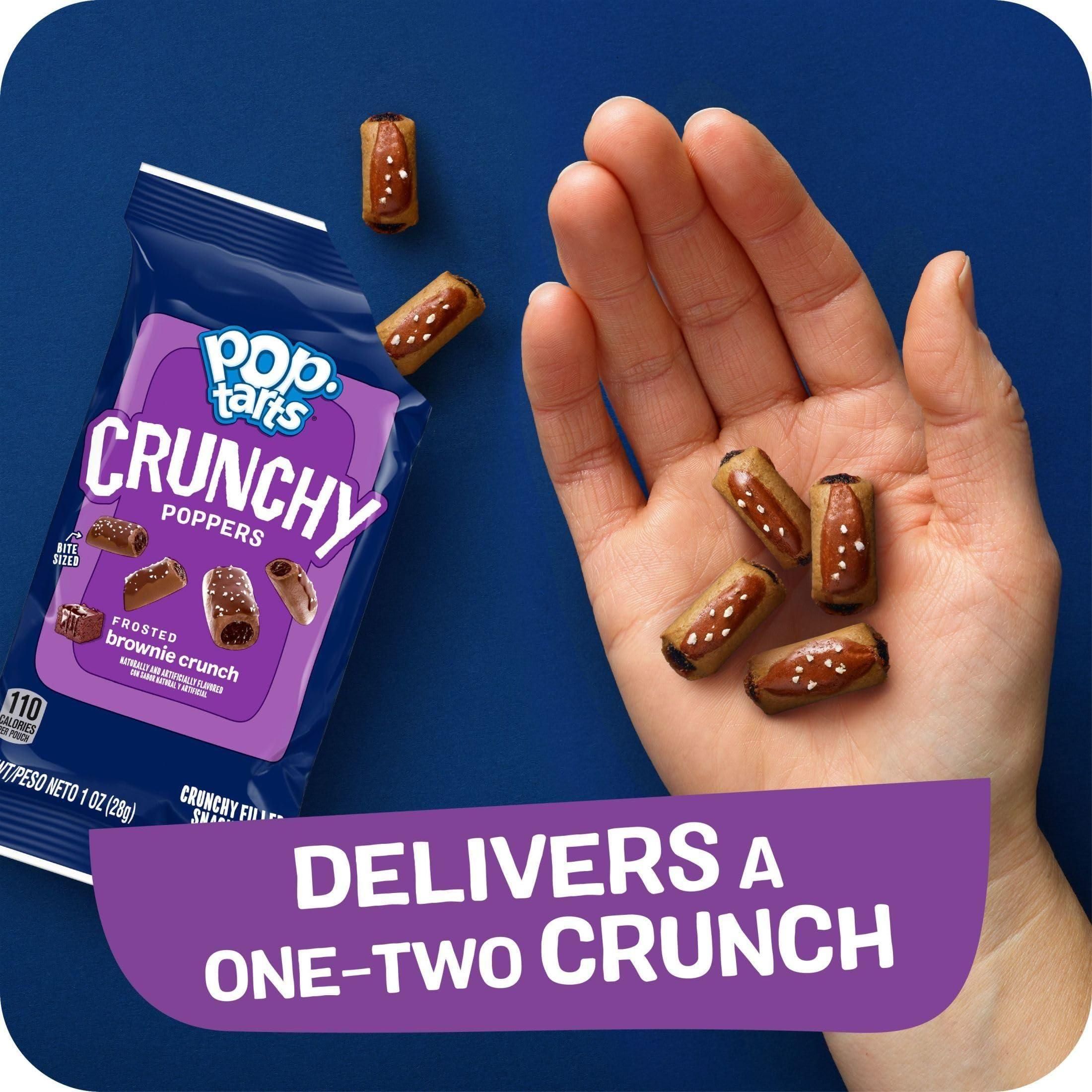 Pop-Tarts Brownie Crunchy Poppers Snack Bites, Sweet Filled Kids Treats, On-the-Go Brownie Snacks, Frosted & Sprinkled, 5oz Box 6 Pack (30 Pouches) - Pop-Tarts