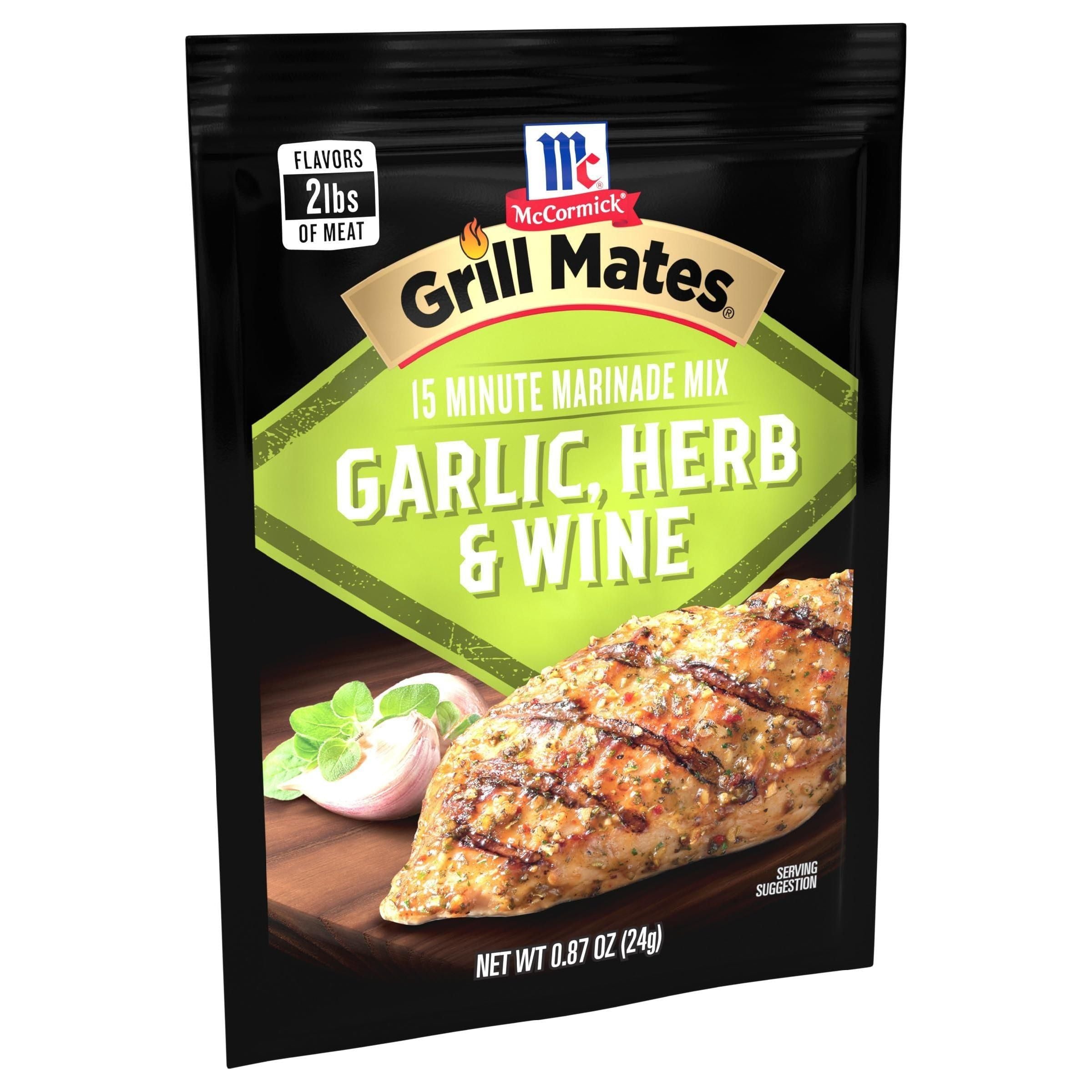 Grill Mates Mediterranean Garlic & Herb Marinade Mix, 0.87 oz, 12 Pack - McCormick Grill Mates