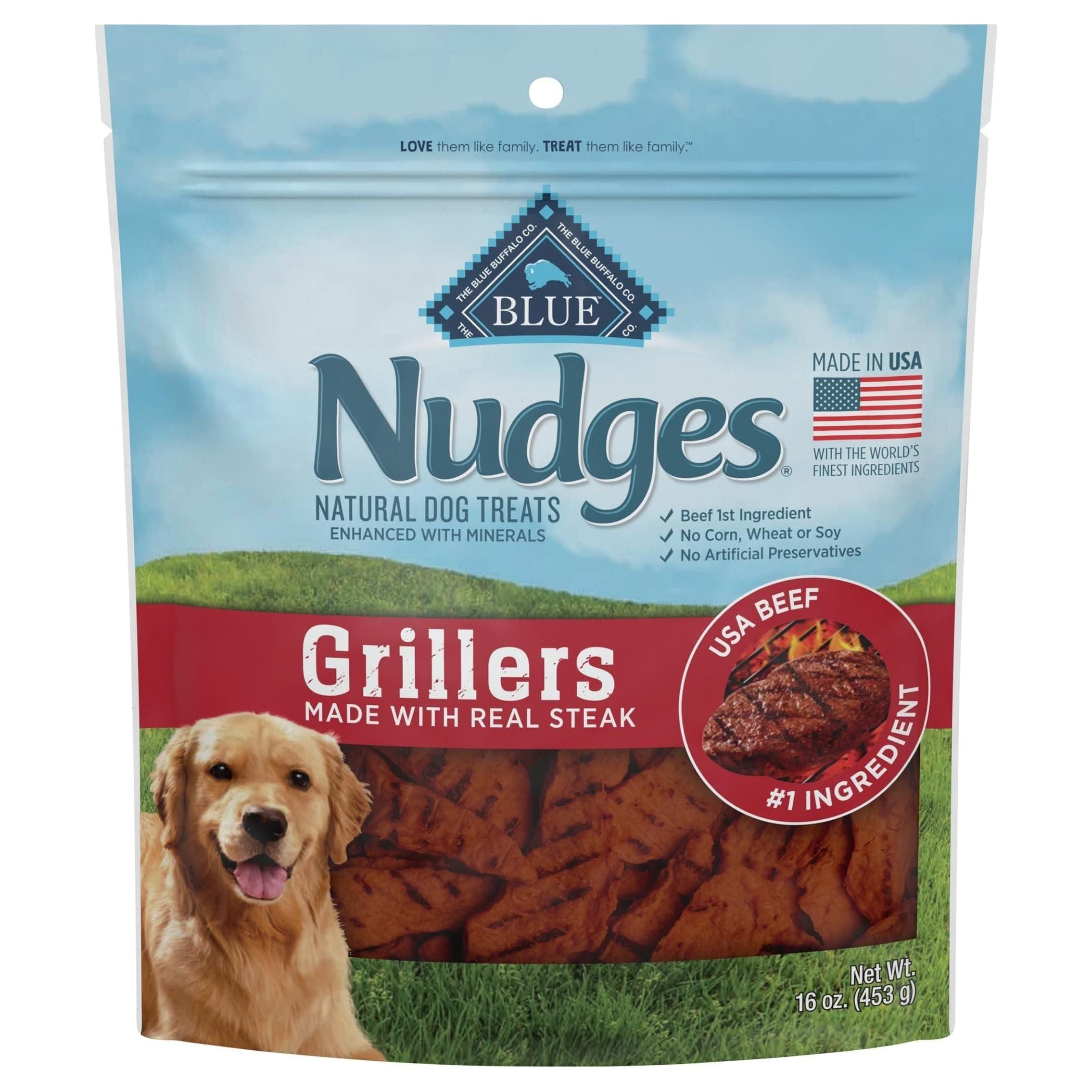 Blue Buffalo Nudges Grillers Natural Dog Treats Made with Real Steak, 16-oz. Bag - Buffalo Wild Wings