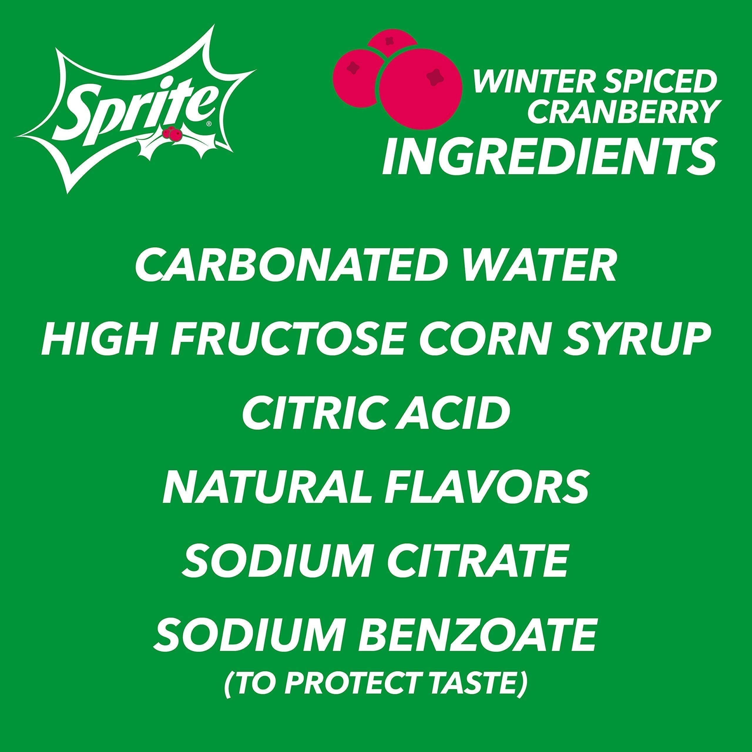 Sprite Winter Spiced Cranberry Lemon Lime Mini Soft Drink, 7.5 fl oz, Pack of 6 Cans - Sprite